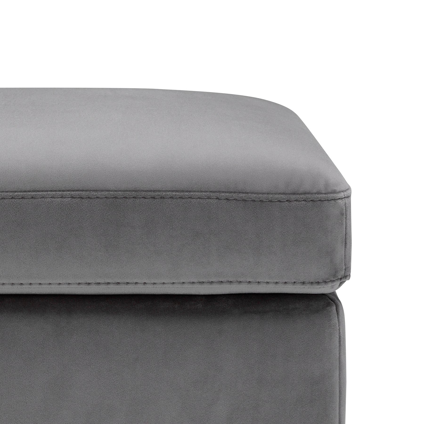 Panca Contenitore Made in Italy in Velluto Grigio - SARDORELLA 110x45 cm