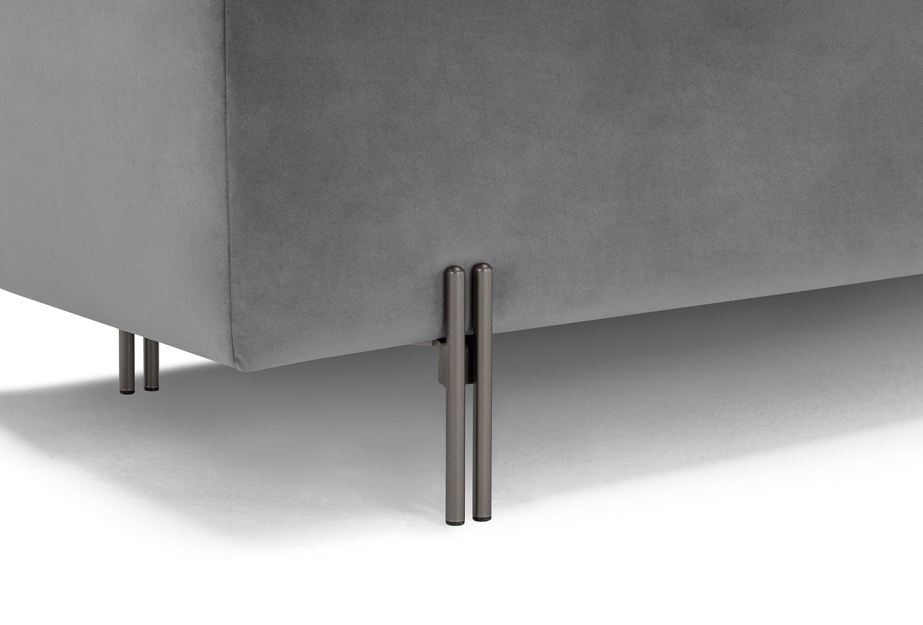Panca Contenitore Made in Italy Trapuntata in Velluto Grigio - CARAMAGNA 110x45 cm