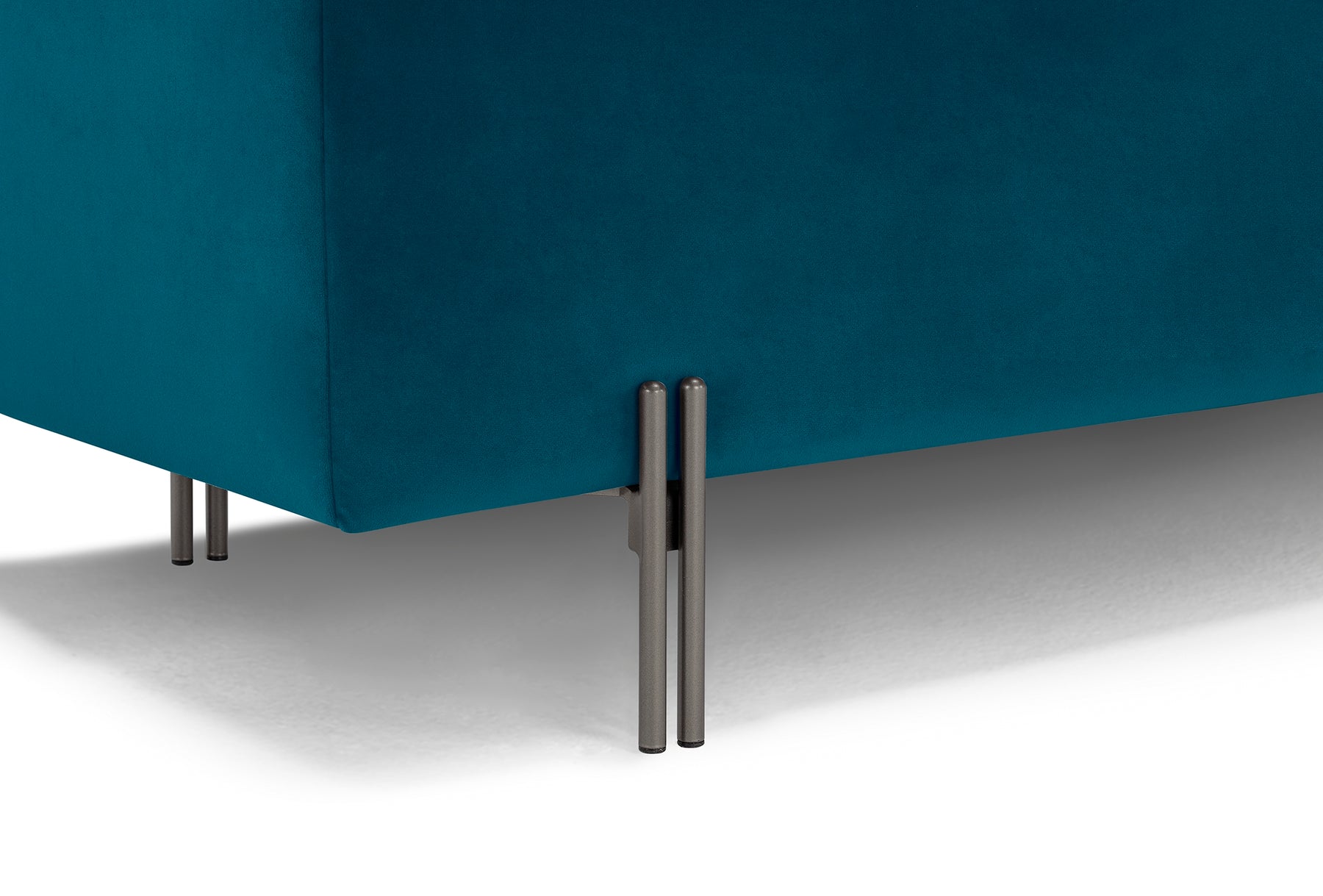 Panca Contenitore Made in Italy Trapuntata in Velluto Petrolio - CARAMAGNA 110x45 cm