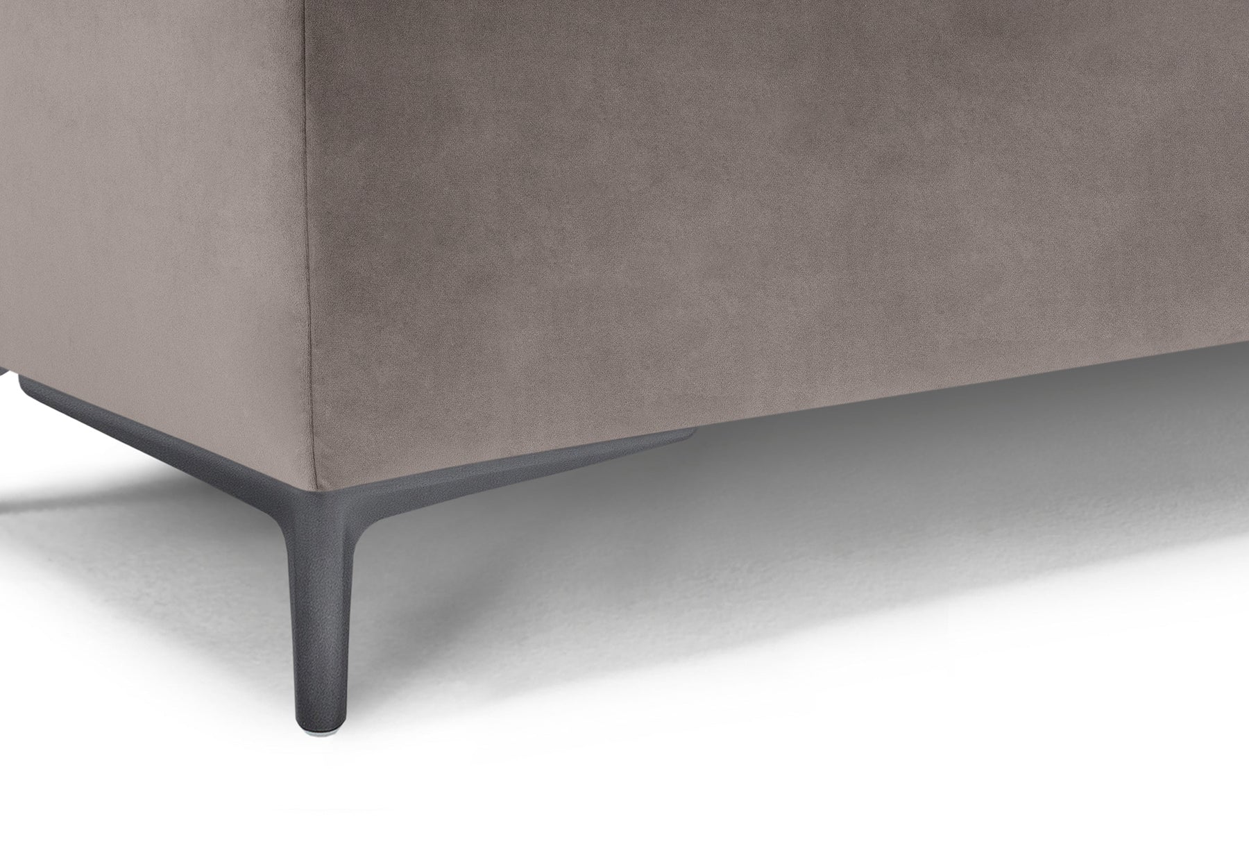 Panca Contenitore Made in Italy Trapuntata in Velluto Tortora - CORBARA 110x50 cm