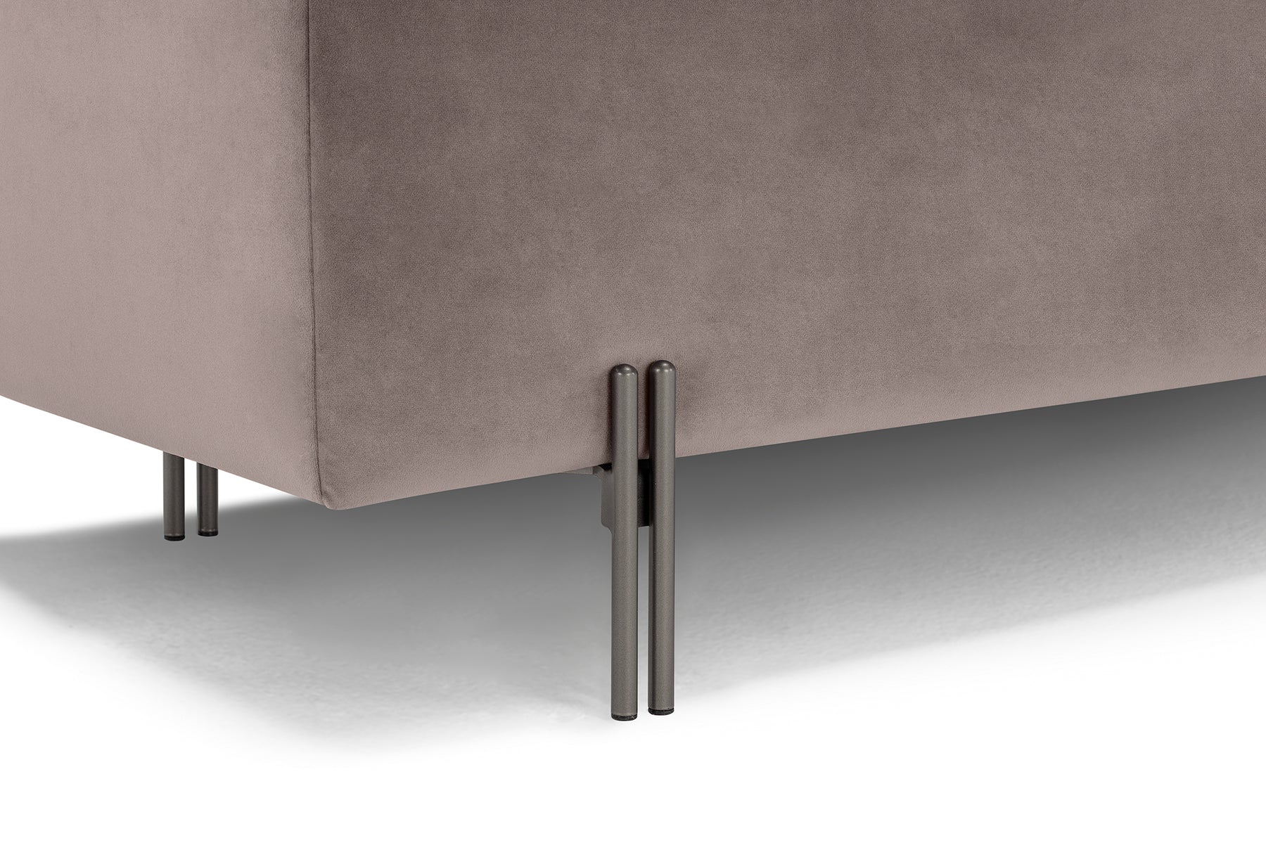 Panca Contenitore Made in Italy in Velluto Tortora - SARDORELLA 110x45 cm