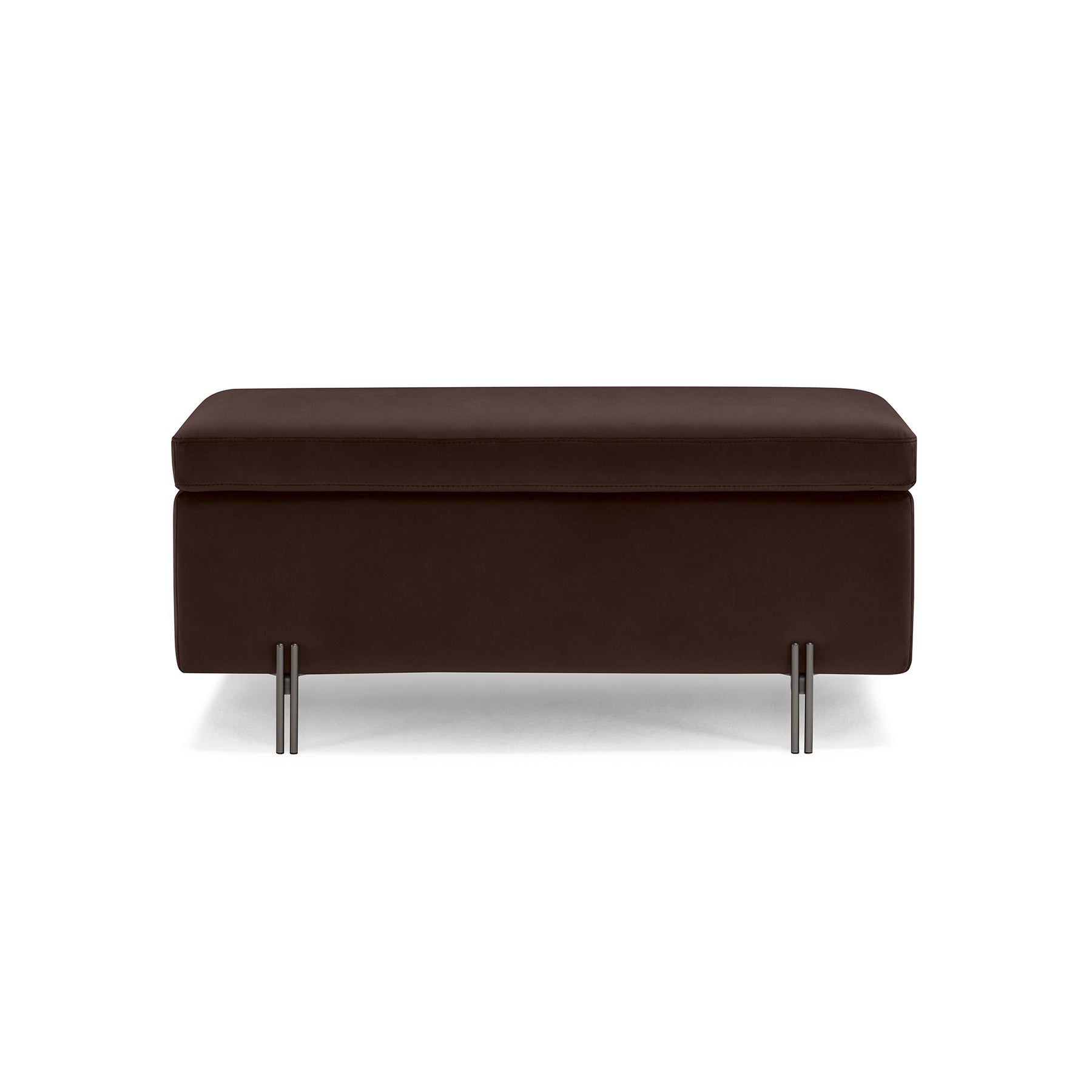 Panca Contenitore Made in Italy in Velluto Marrone - SARDORELLA 110x45 cm
