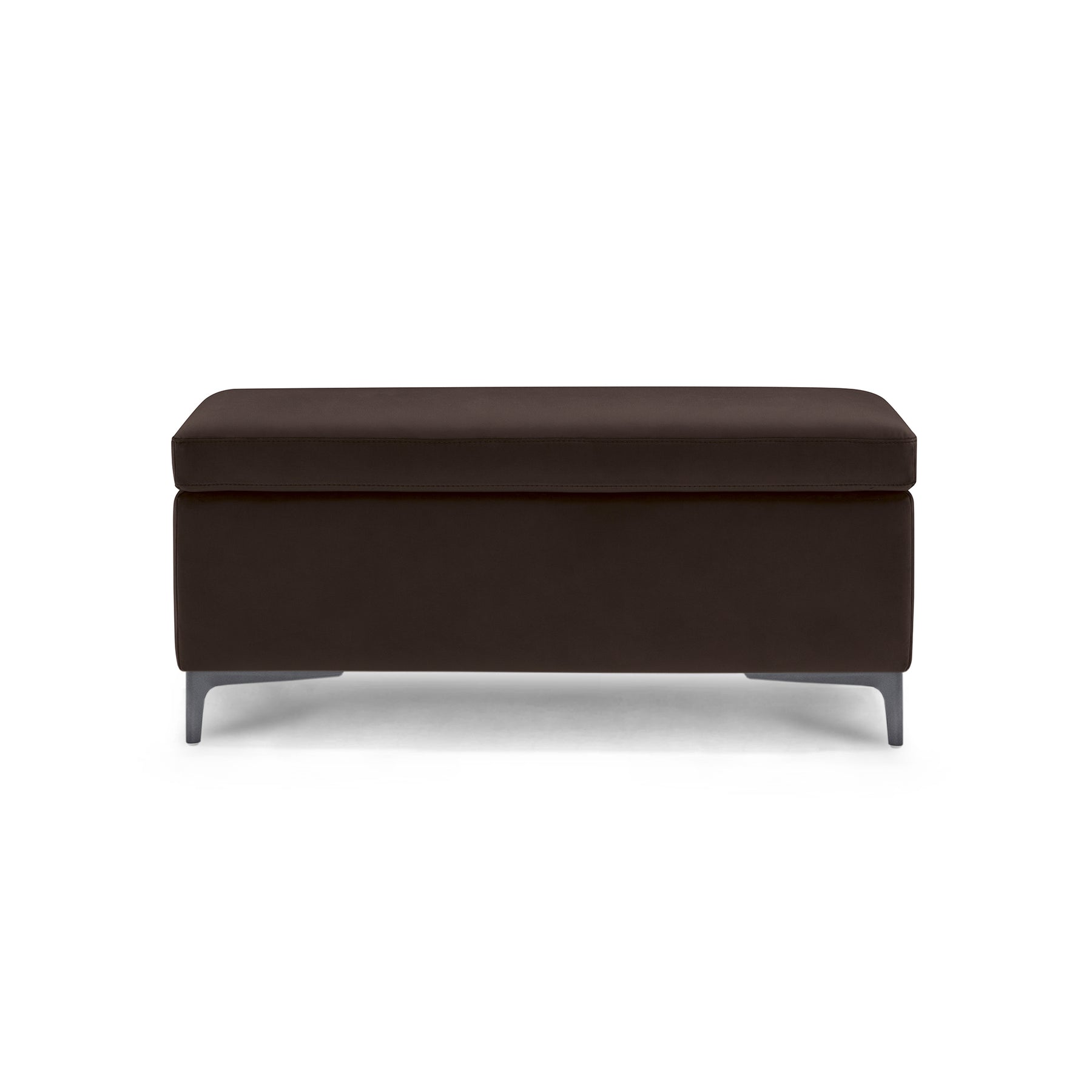 Panca Contenitore Made in Italy in Velluto Marrone - AVIGLIANA 110x50 cm