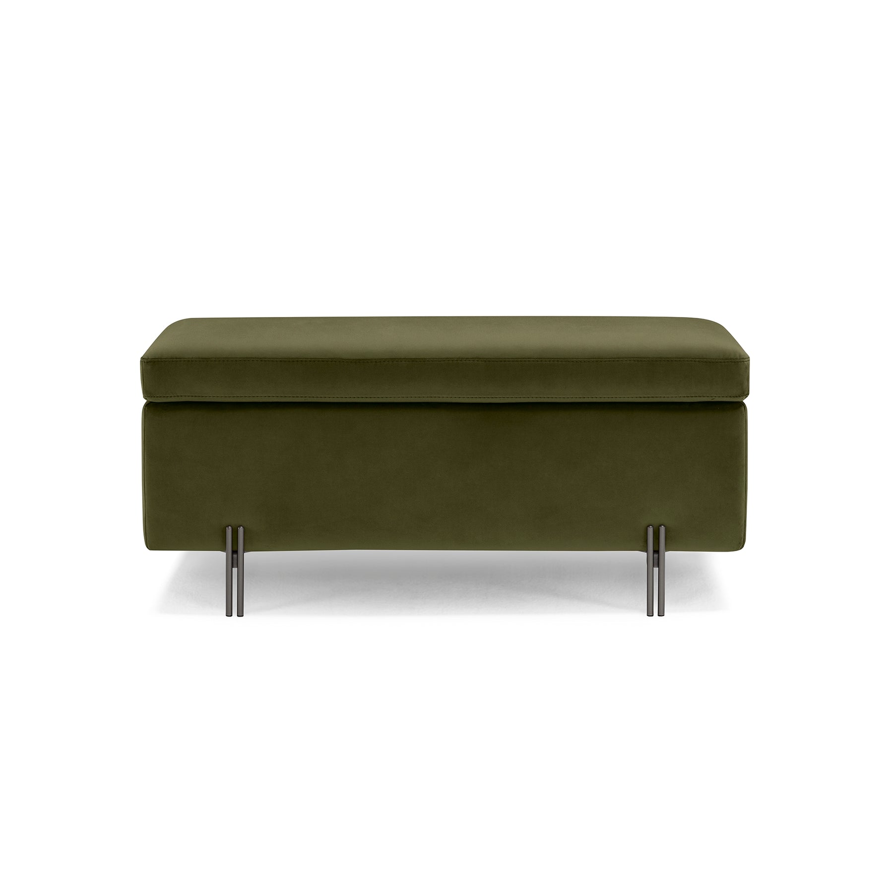 Panca Contenitore Made in Italy in Velluto Verde - SARDORELLA 110x45 cm