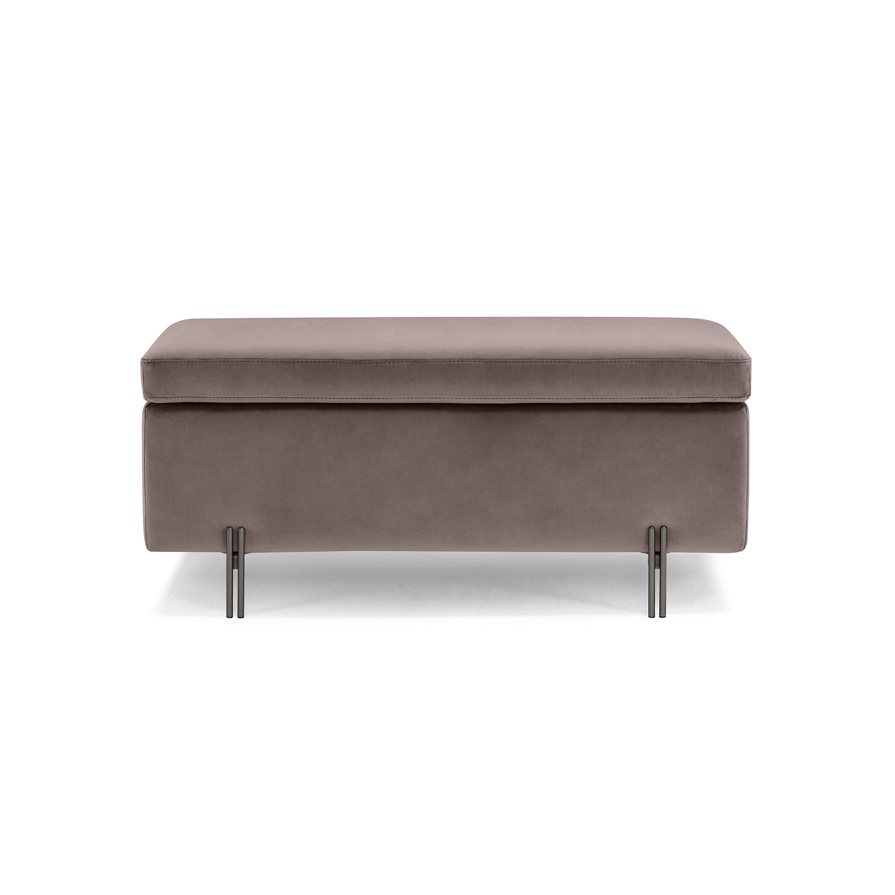 Panca Contenitore Made in Italy in Velluto Tortora - SARDORELLA 110x45 cm