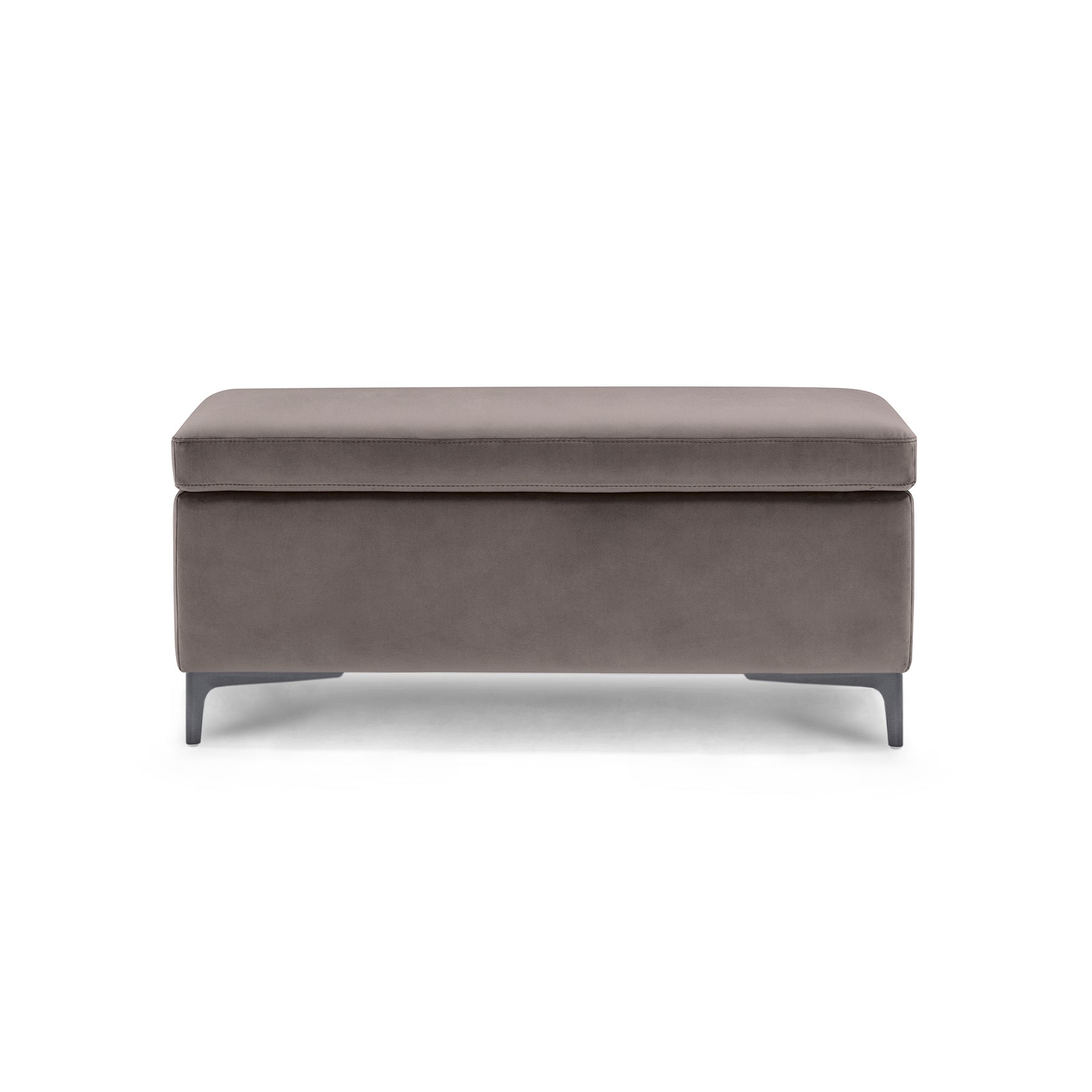 Panca Contenitore Made in Italy in Velluto Tortora - AVIGLIANA 110x50 cm