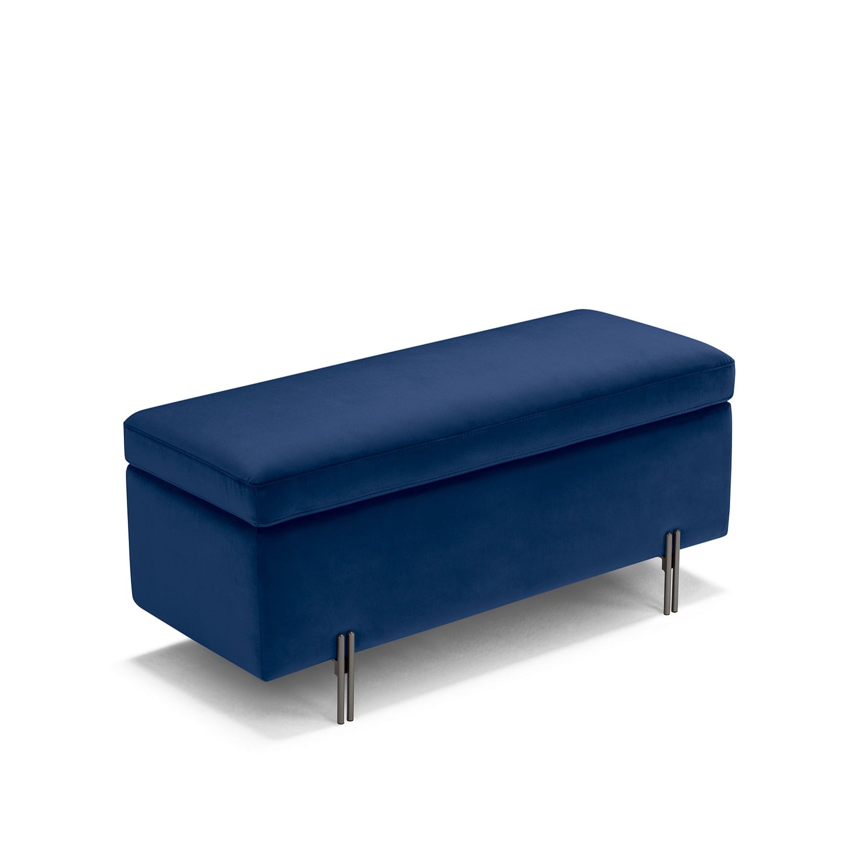 Panca Contenitore Made in Italy in Velluto Blu - SARDORELLA 110x45 cm