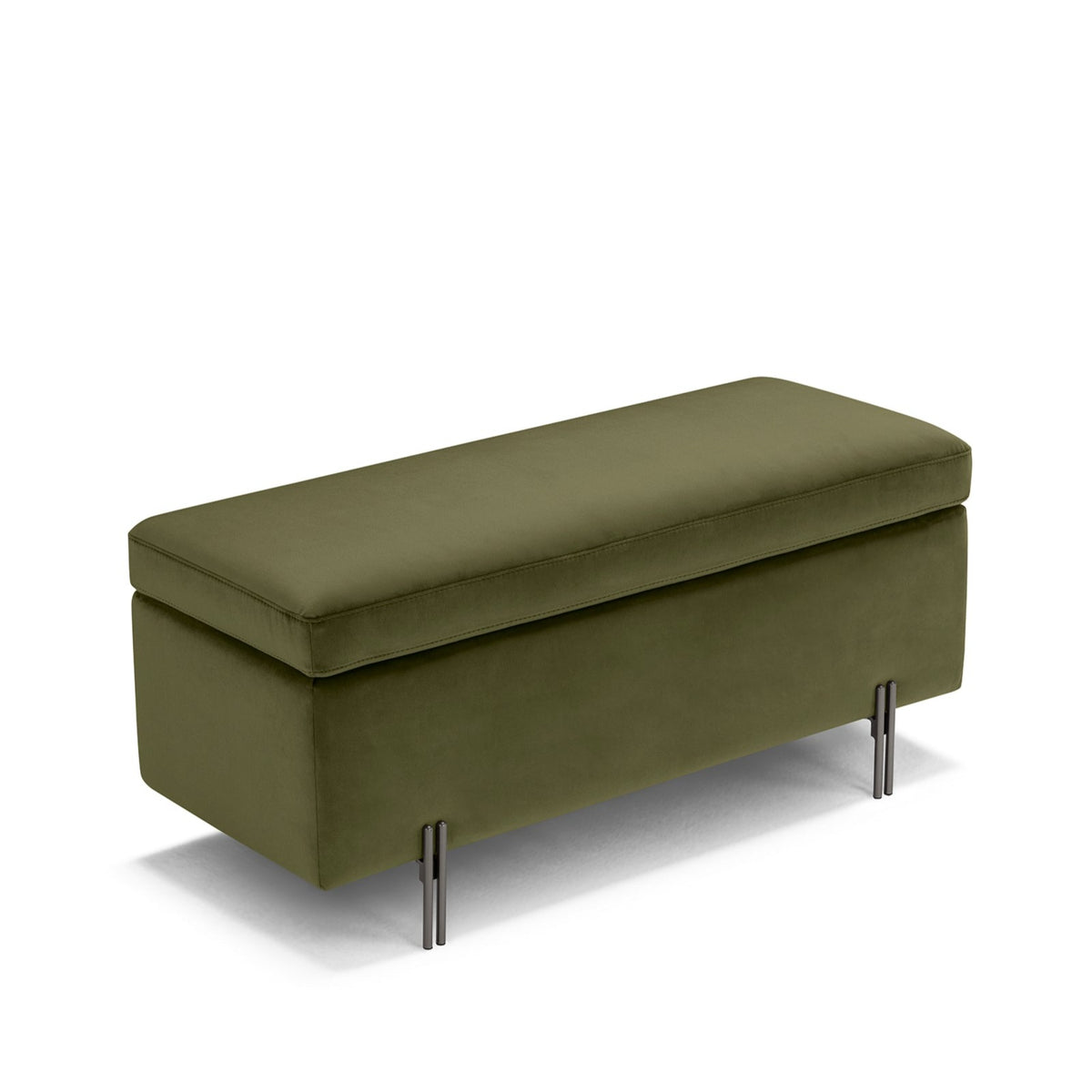 Panca Contenitore Made in Italy in Velluto Verde - SARDORELLA 110x45 cm