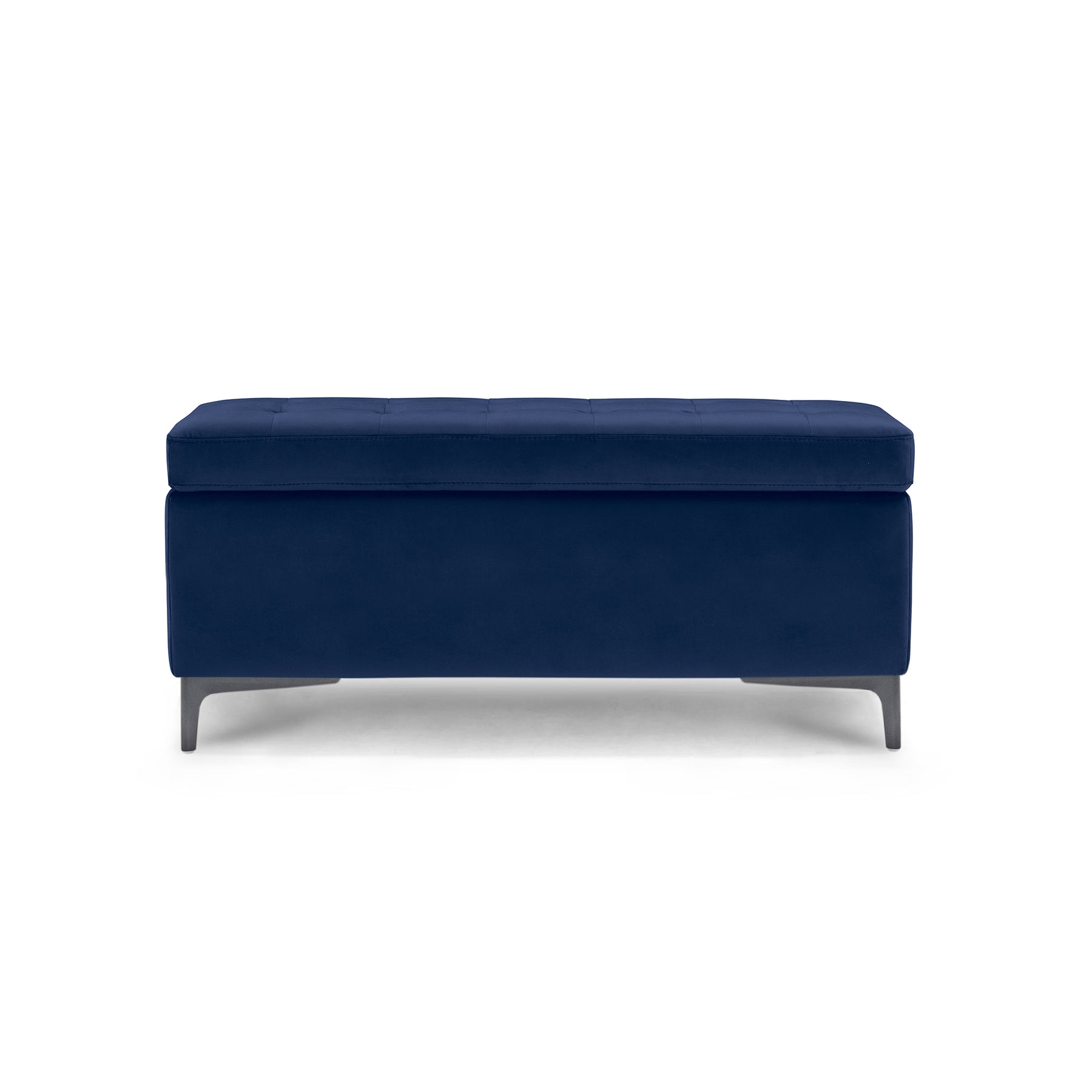 Panca Contenitore Made in Italy Trapuntata in Velluto Blu - CORBARA 110x50 cm