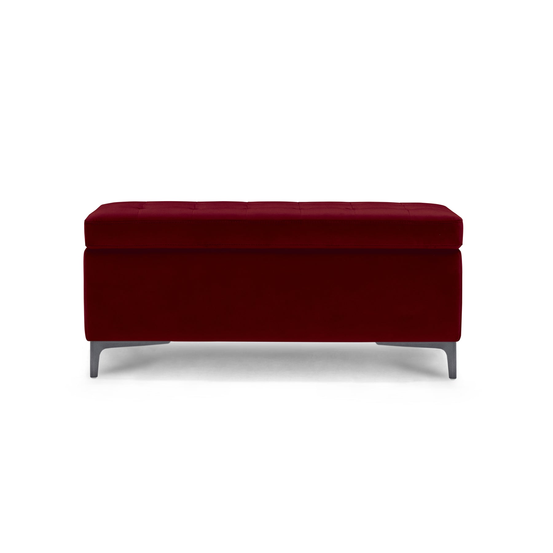 Panca Contenitore Made in Italy Trapuntata in Velluto Bordeaux - CORBARA 110x50 cm