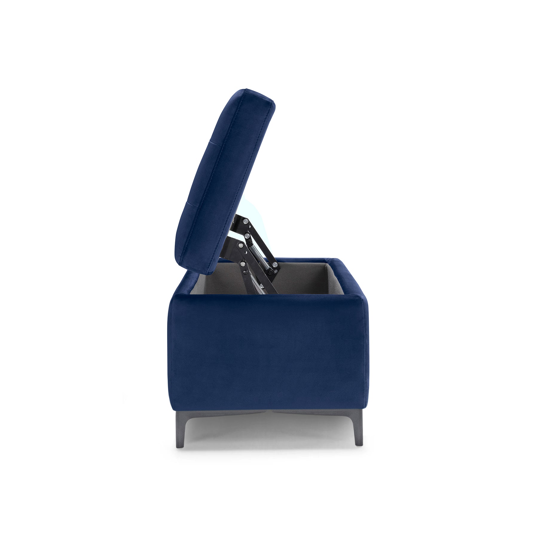 Panca Contenitore Made in Italy Trapuntata in Velluto Blu - CORBARA 110x50 cm