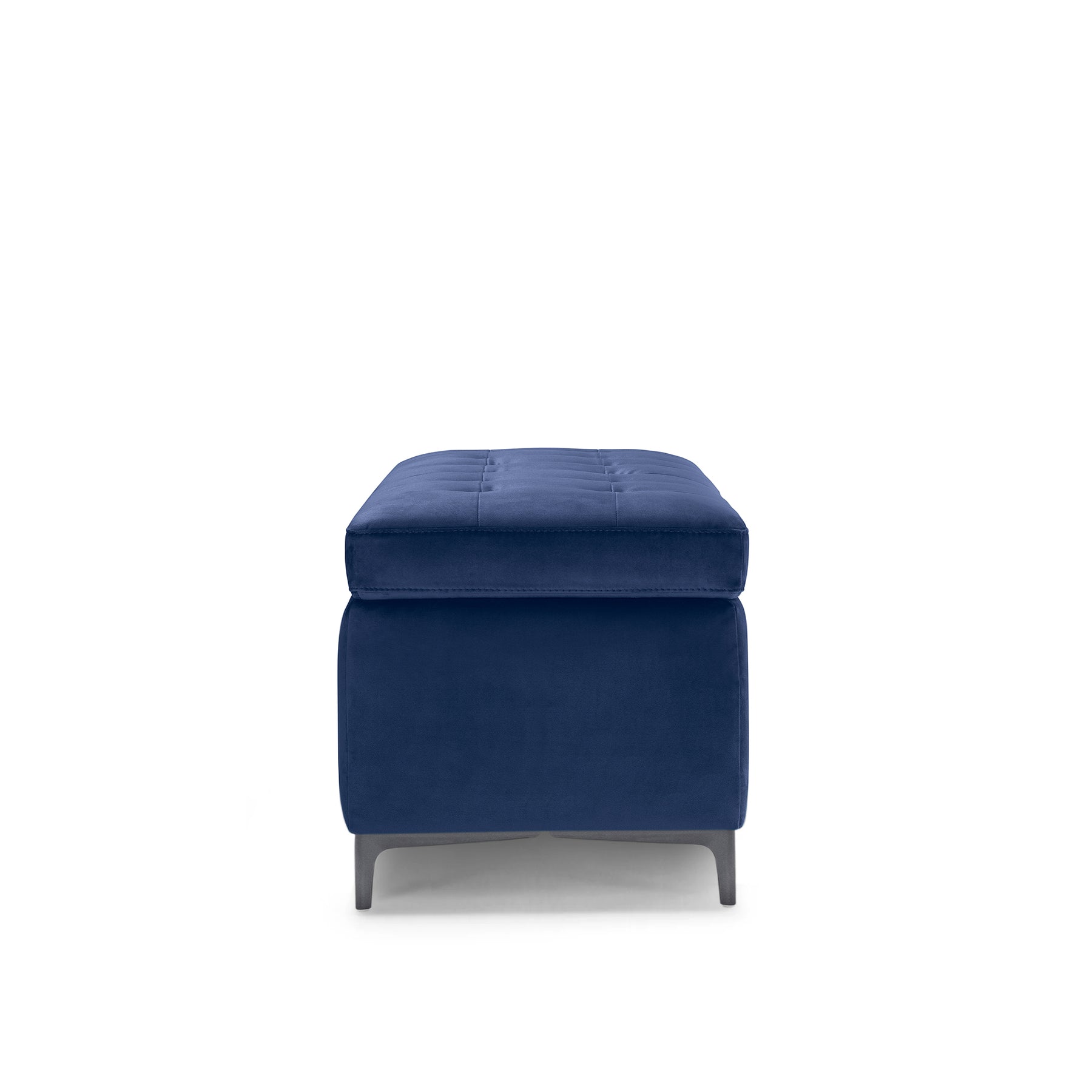 Panca Contenitore Made in Italy Trapuntata in Velluto Blu - CORBARA 110x50 cm