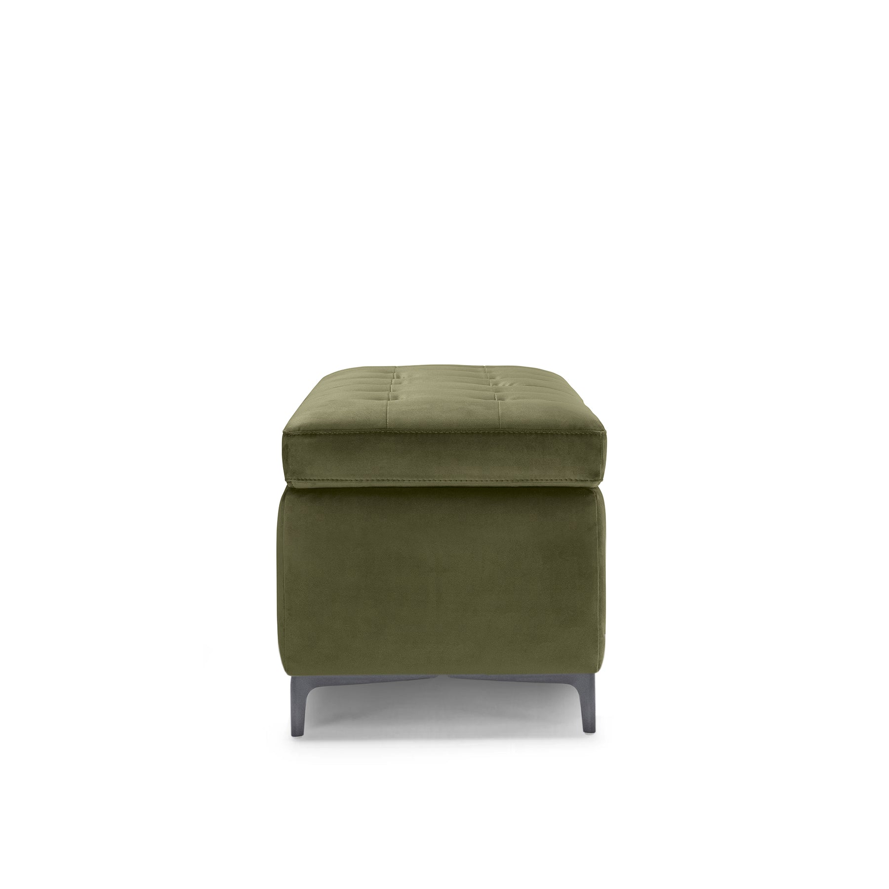 Panca Contenitore Made in Italy Trapuntata in Velluto Verde - CORBARA 110x50 cm