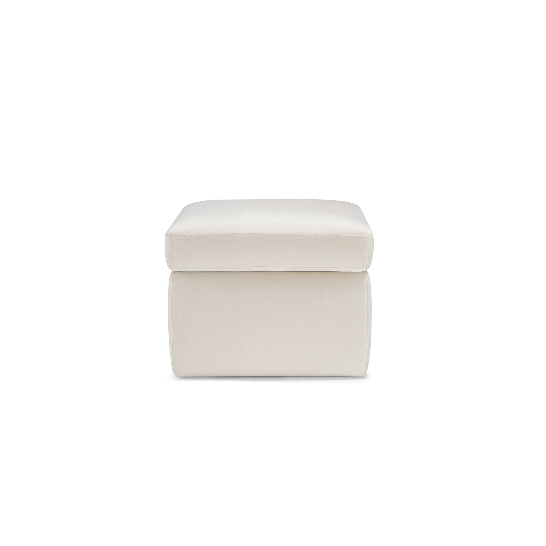 Pouf Contenitore Made in Italy in Velluto Beige - VULGANO
