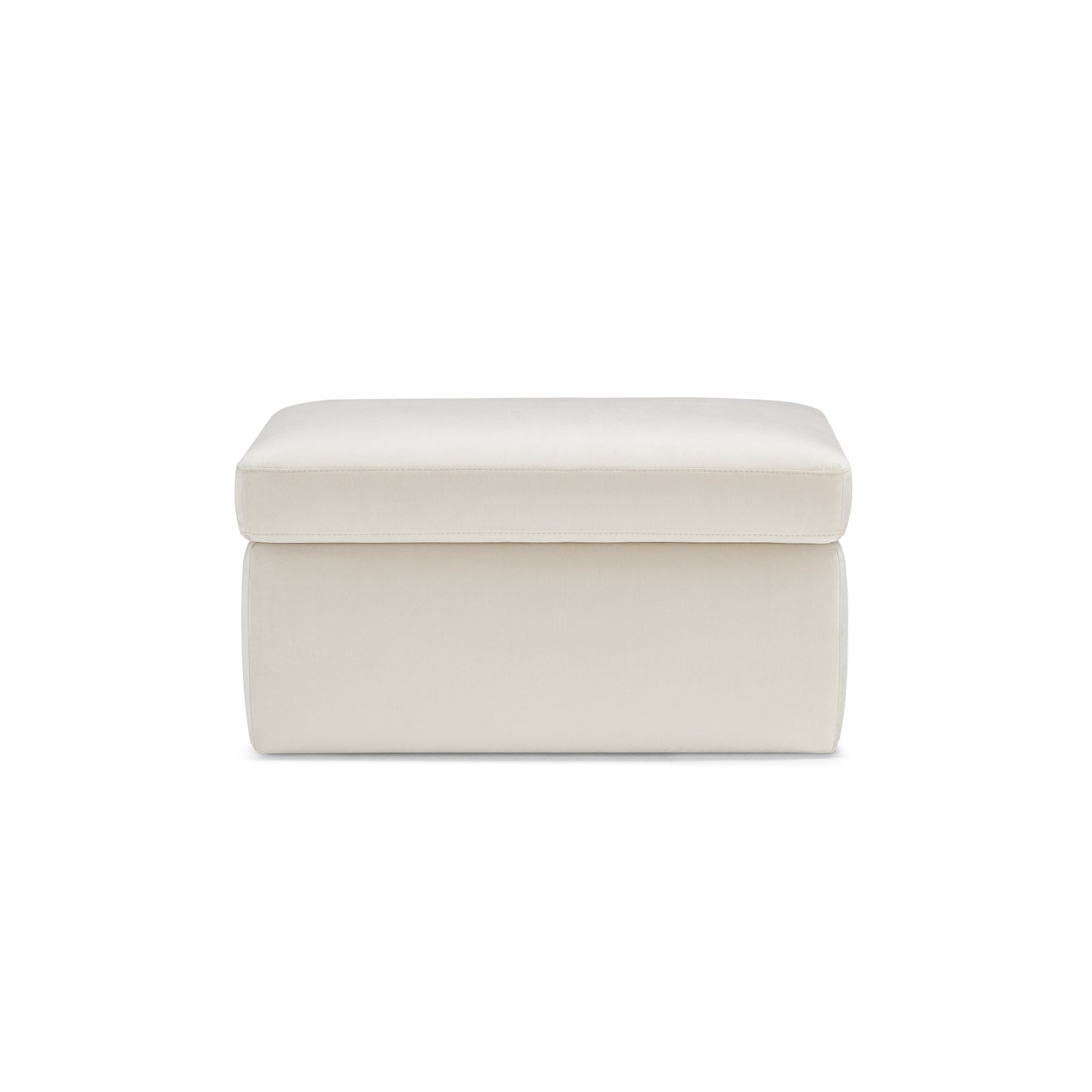 Pouf Contenitore Made in Italy in Velluto Beige - VULGANO