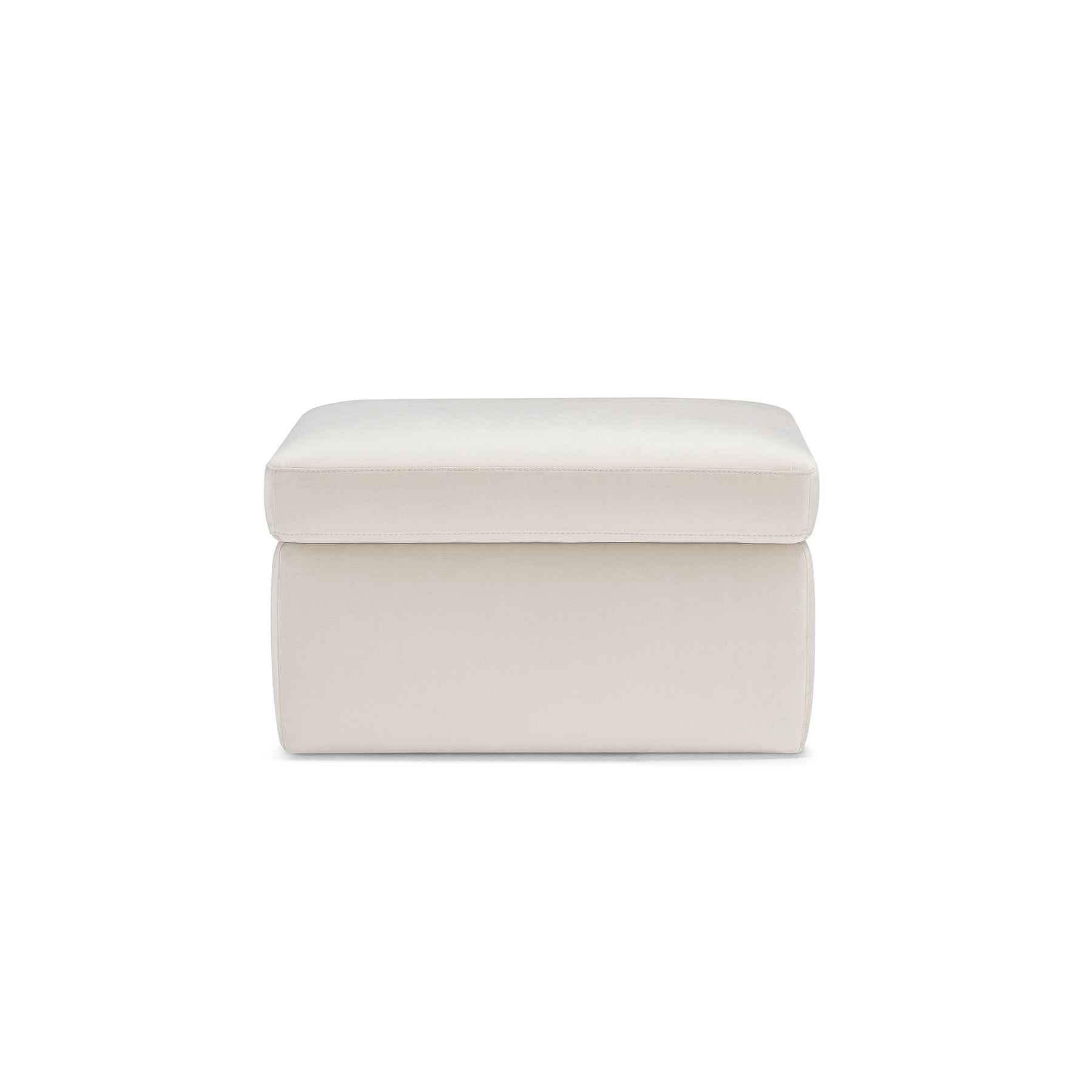 Pouf Contenitore Made in Italy in Velluto Beige - VULGANO
