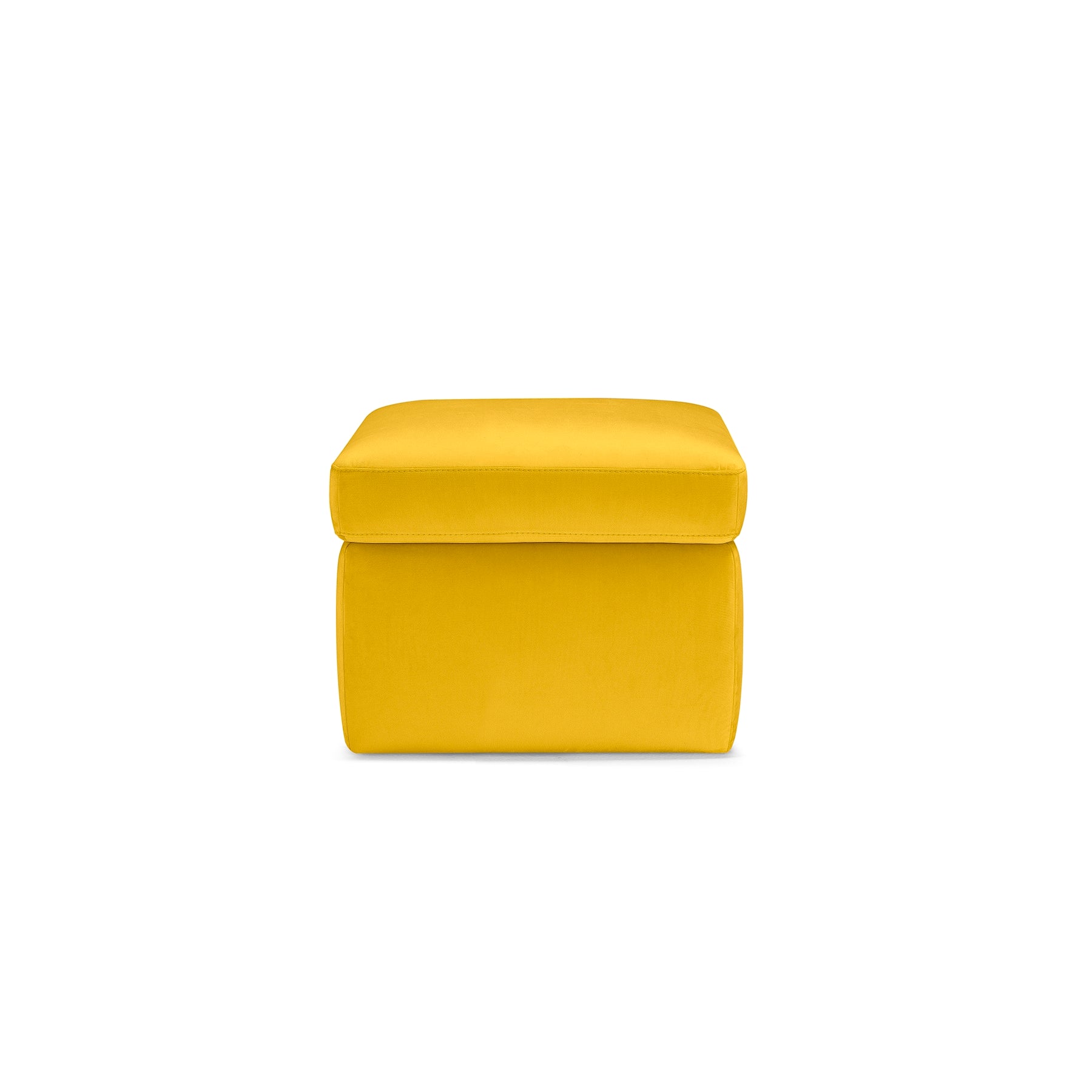Pouf Contenitore Made in Italy in Velluto Giallo - VULGANO