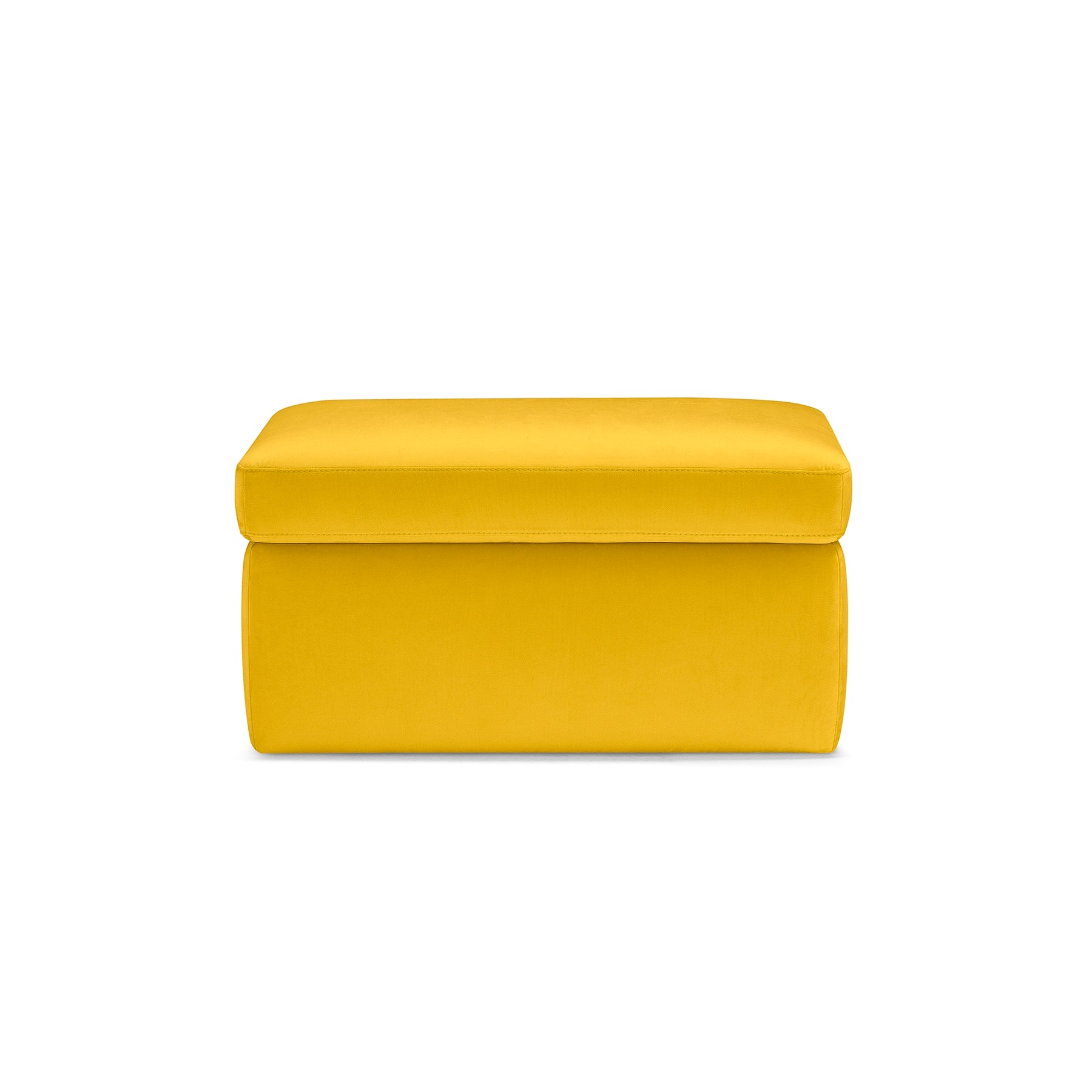 Pouf Contenitore Made in Italy in Velluto Giallo - VULGANO