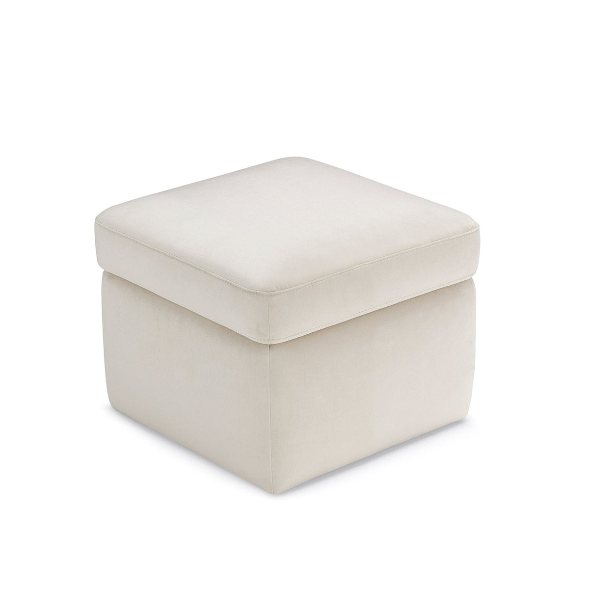 Pouf Contenitore Made in Italy in Velluto Beige - VULGANO