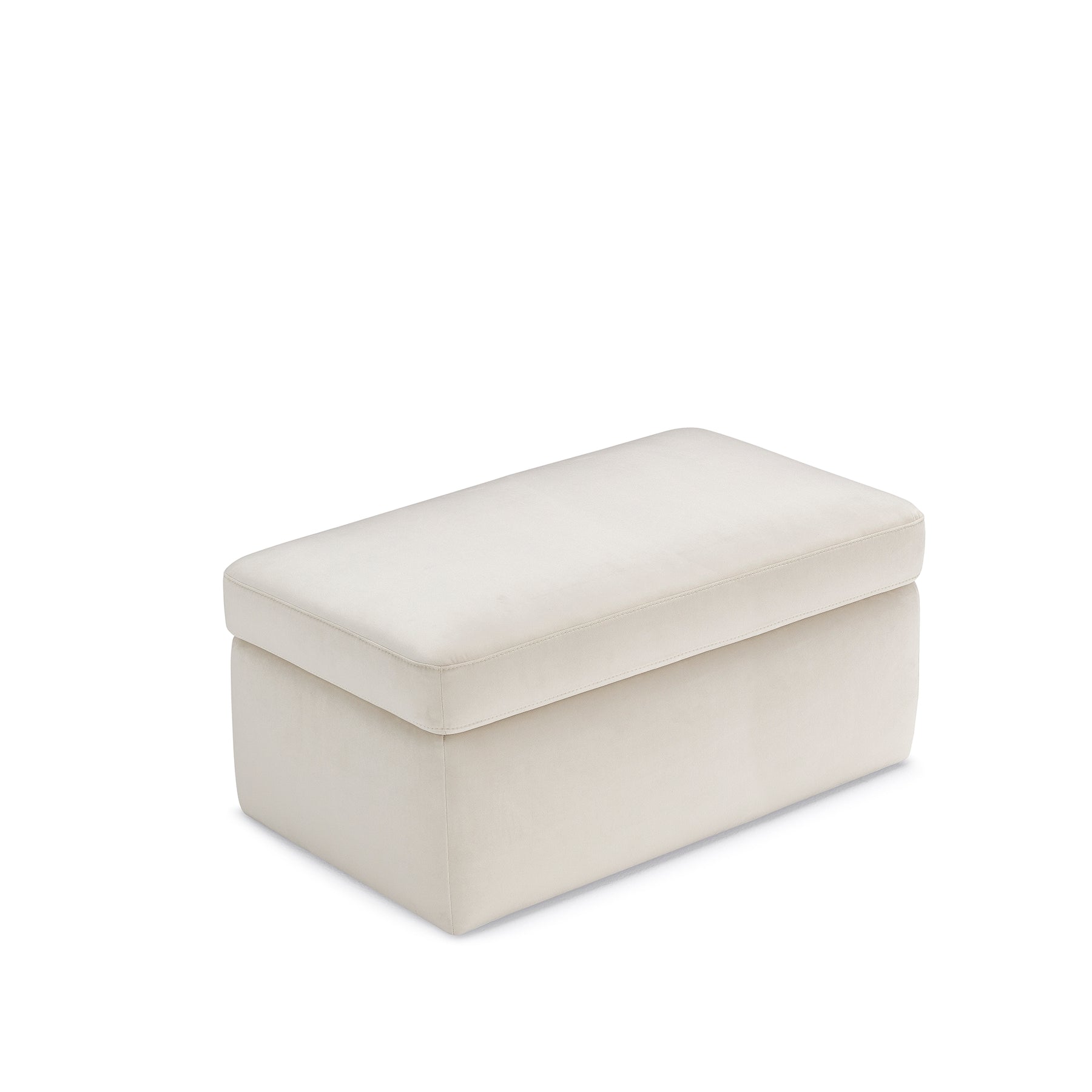 Pouf Contenitore Made in Italy in Velluto Beige - VULGANO