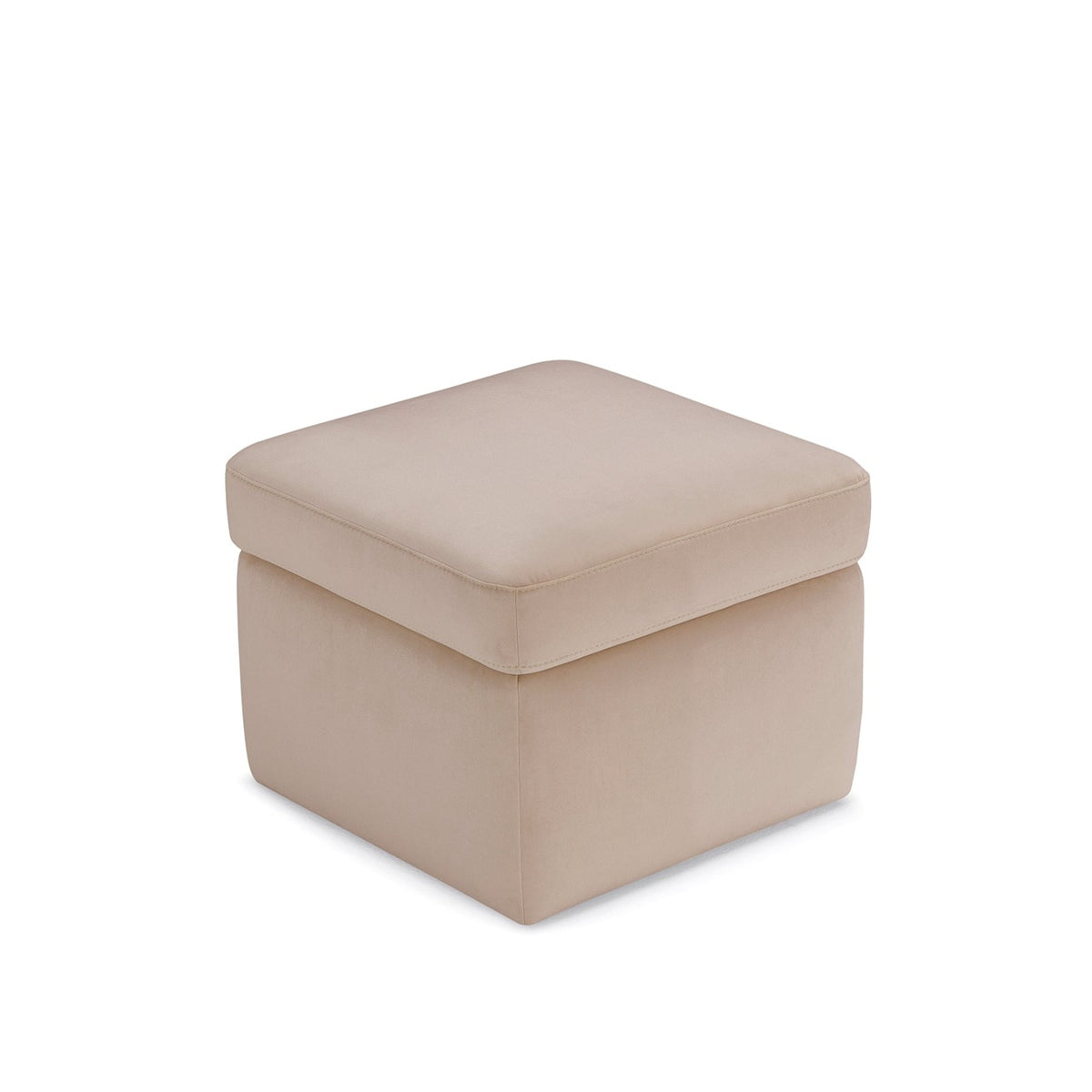 Pouf Contenitore Made in Italy in Velluto Camel - VULGANO