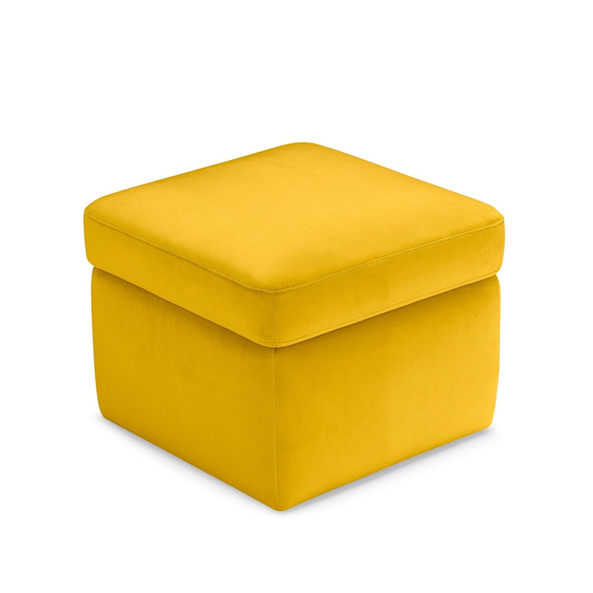 Pouf Contenitore Made in Italy in Velluto Giallo - VULGANO