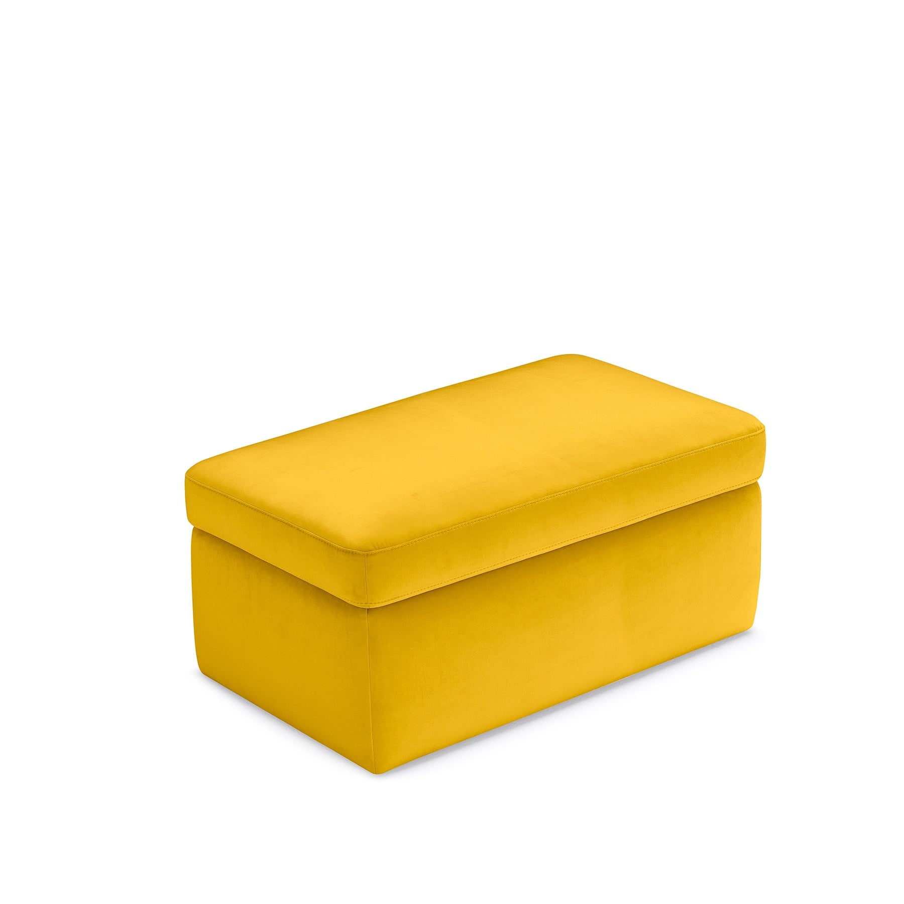 Pouf Contenitore Made in Italy in Velluto Giallo - VULGANO