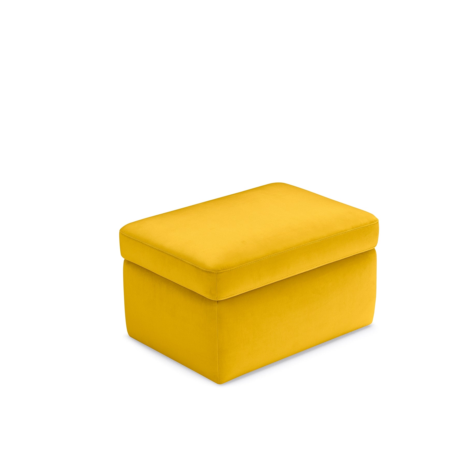 Pouf Contenitore Made in Italy in Velluto Giallo - VULGANO