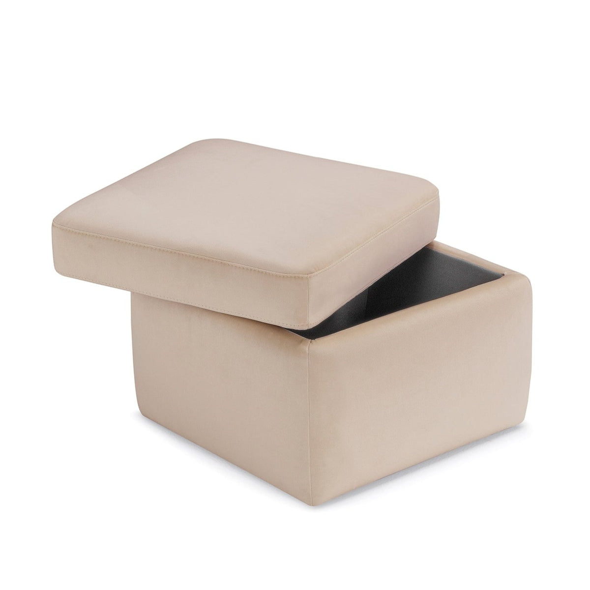 Pouf Contenitore Made in Italy in Velluto Camel - VULGANO