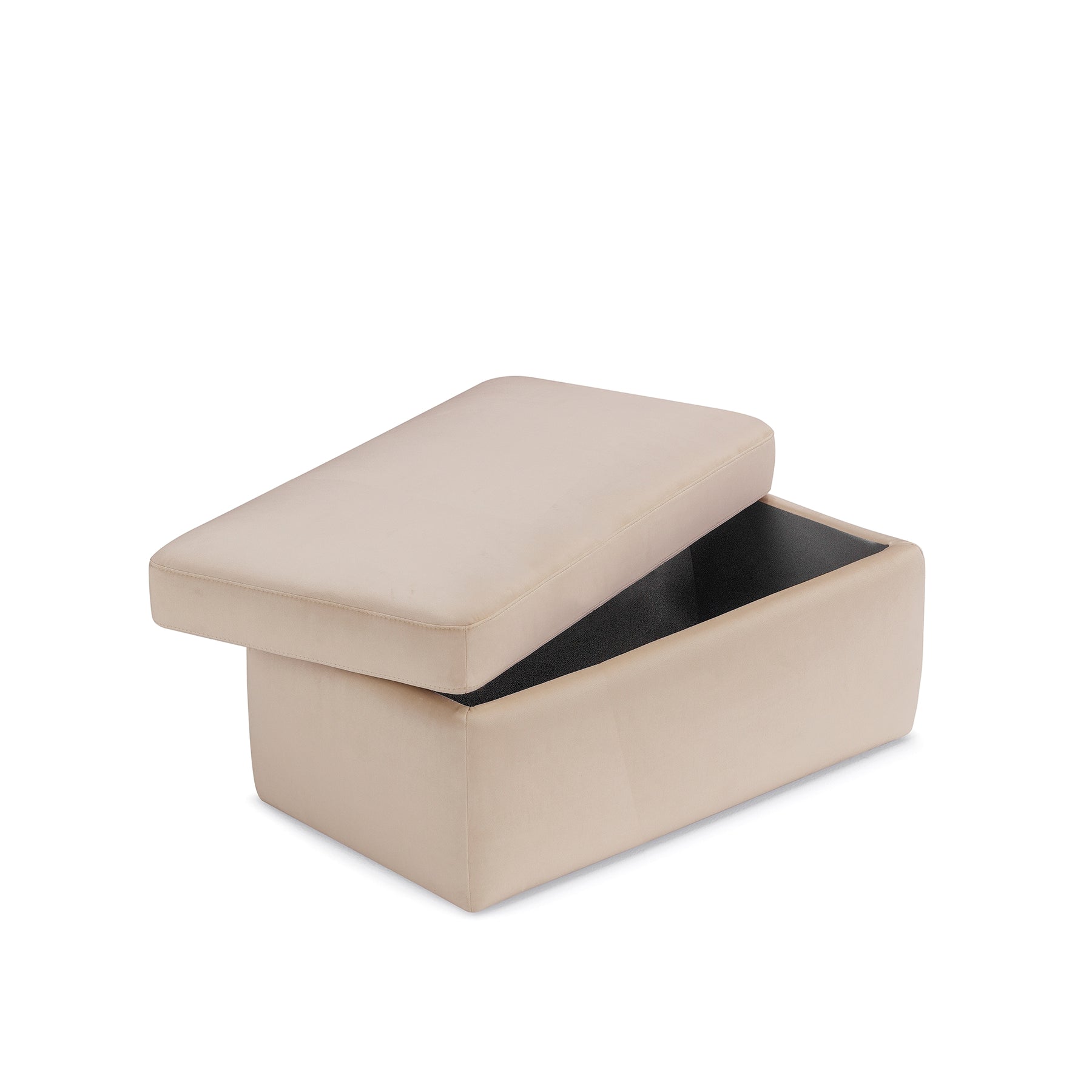 Pouf Contenitore Made in Italy in Velluto Camel - VULGANO