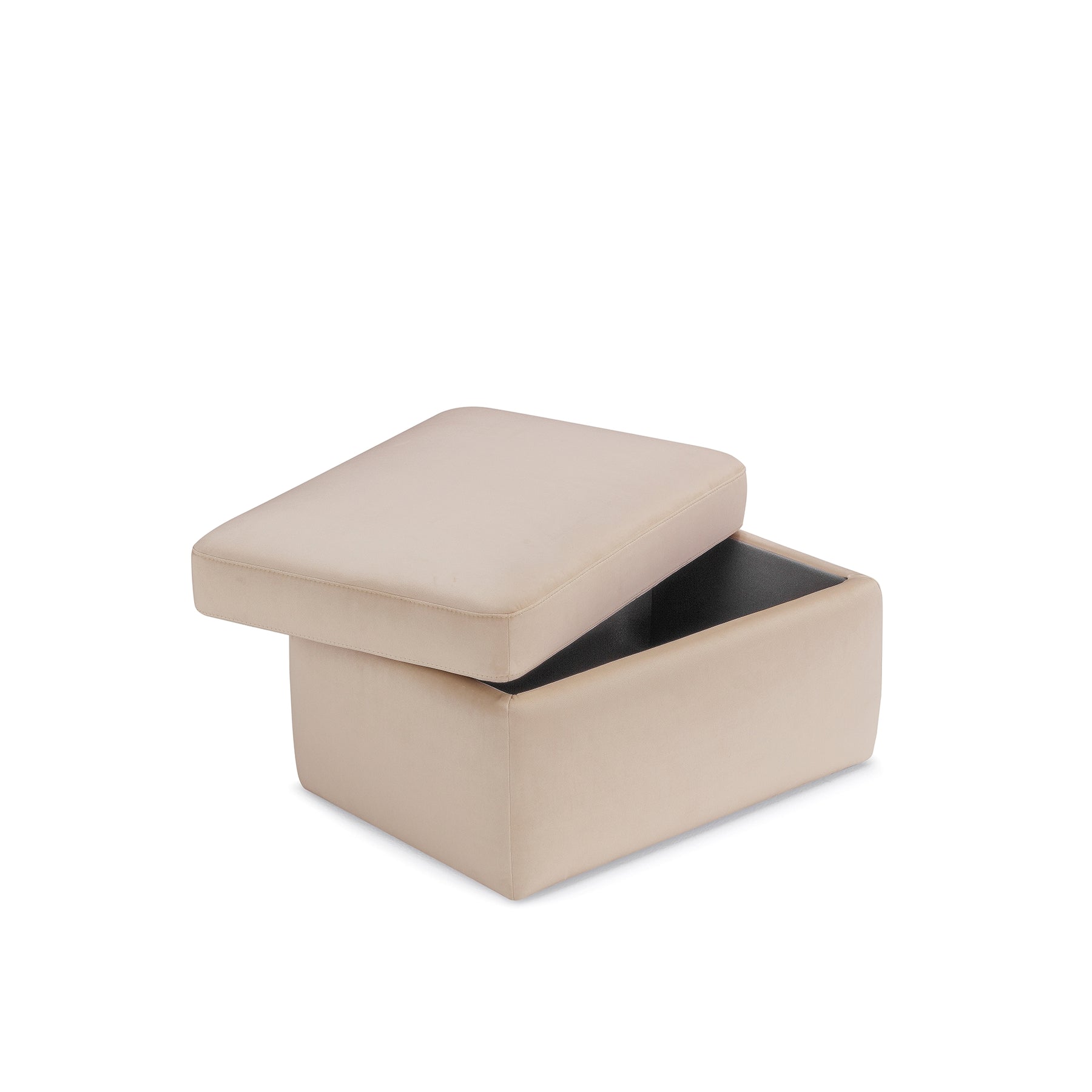 Pouf Contenitore Made in Italy in Velluto Camel - VULGANO