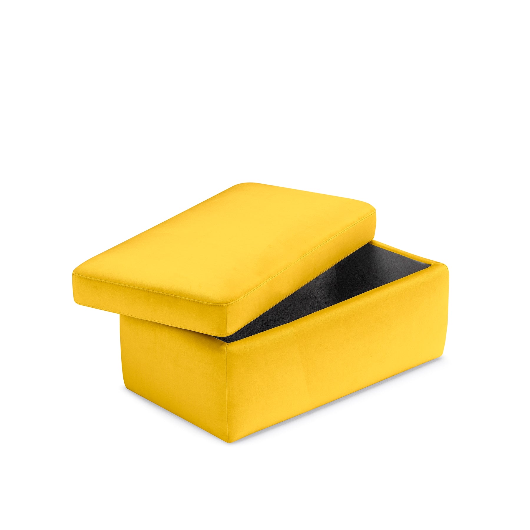 Pouf Contenitore Made in Italy in Velluto Giallo - VULGANO