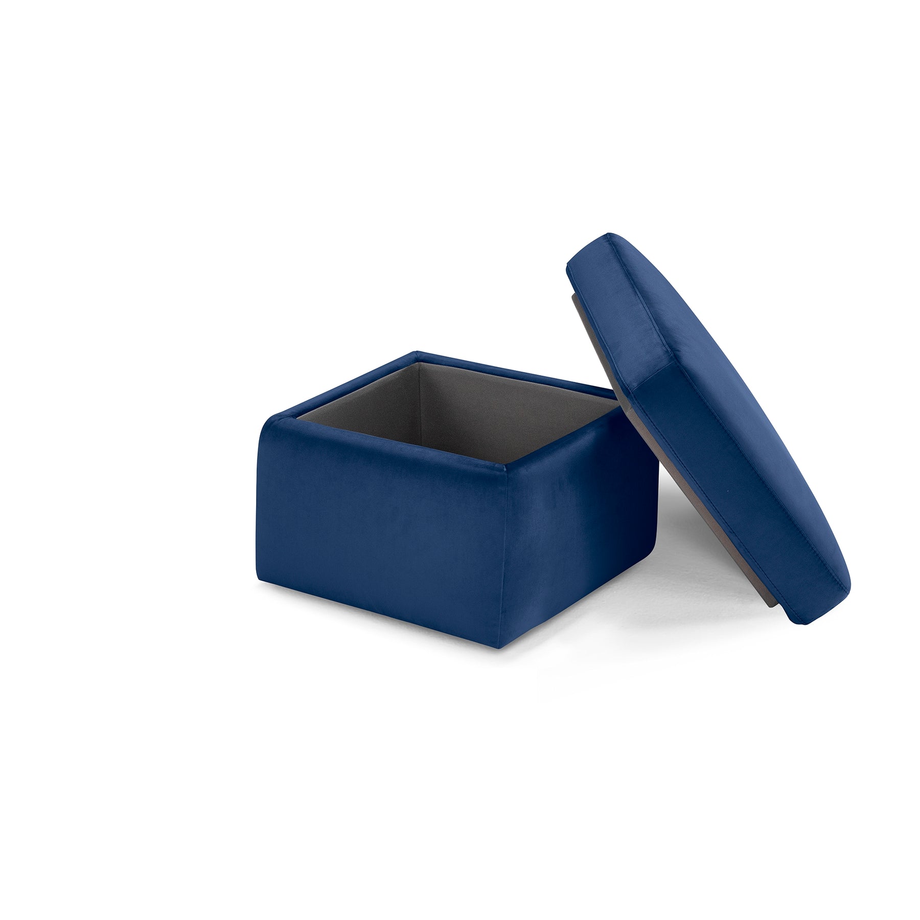 Pouf Contenitore Made in Italy in Velluto Blu - VULGANO