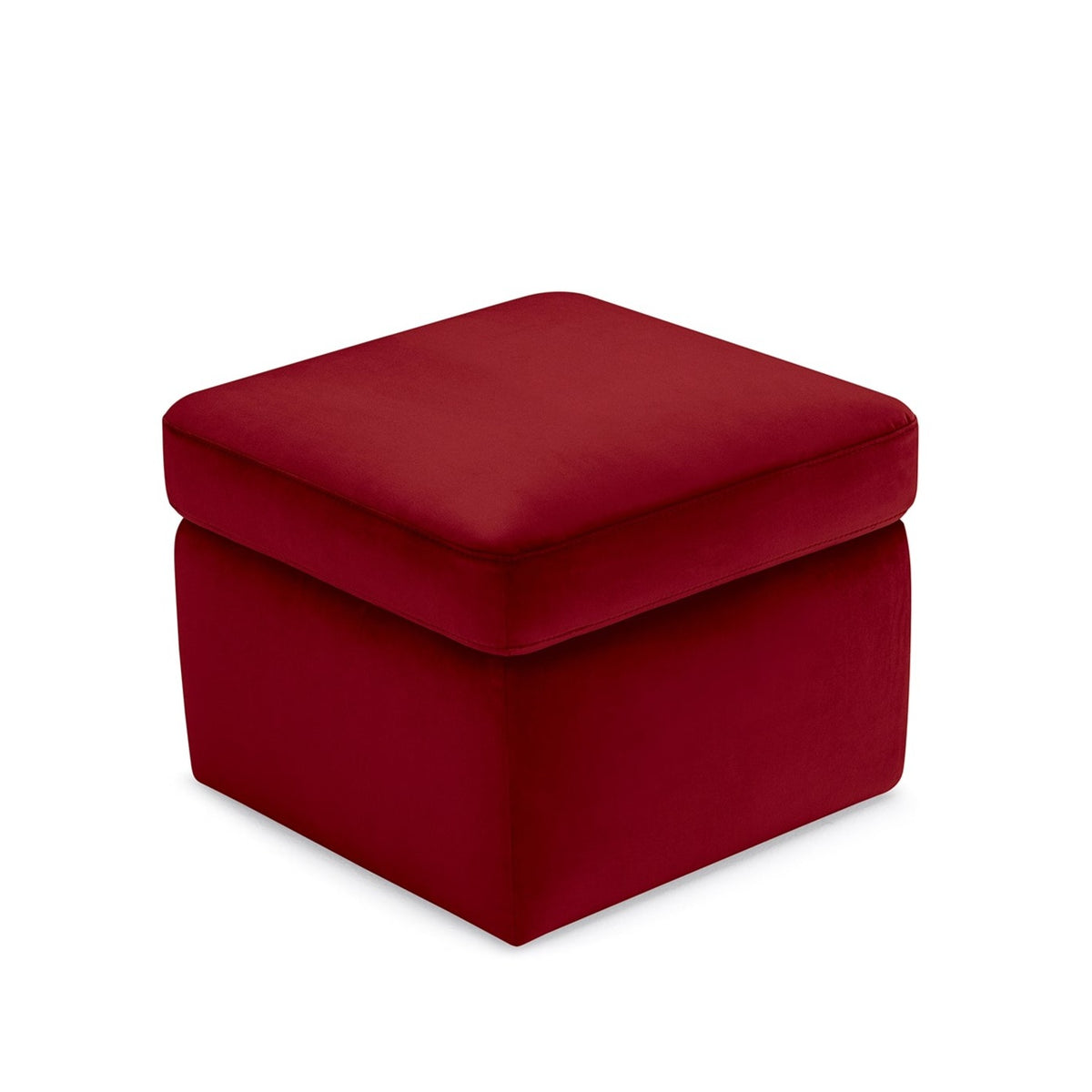 Pouf Contenitore Made in Italy in Velluto Bordeaux - VULGANO