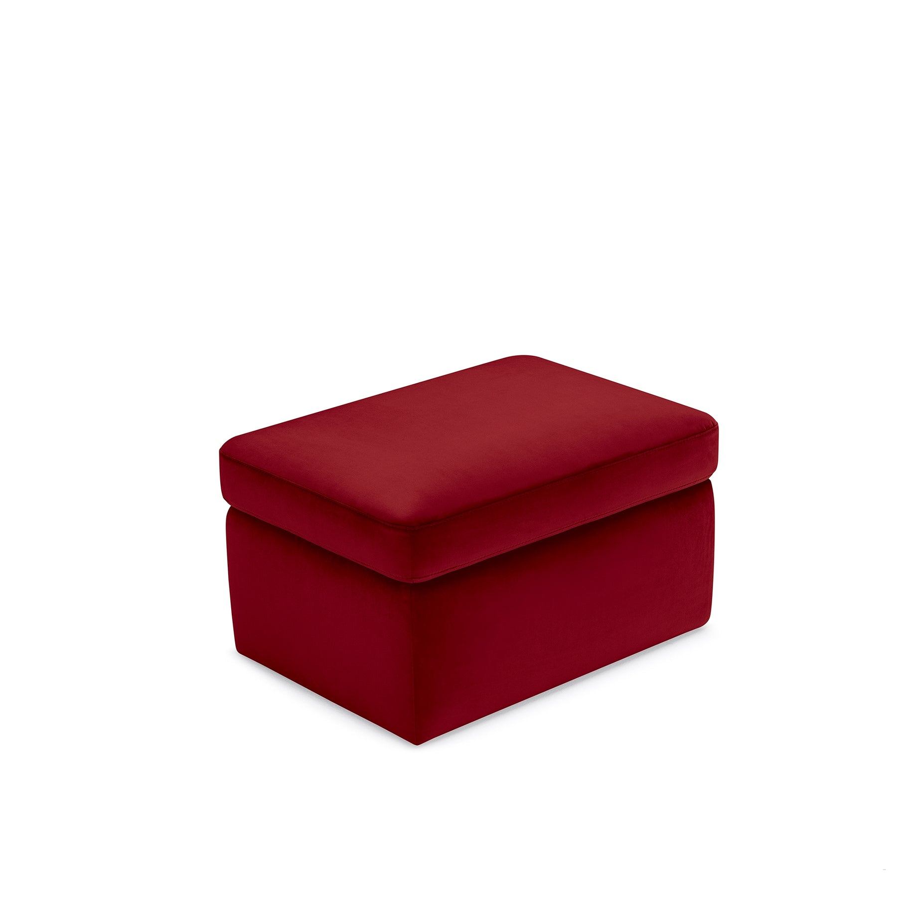 Pouf Contenitore Made in Italy in Velluto Bordeaux - VULGANO