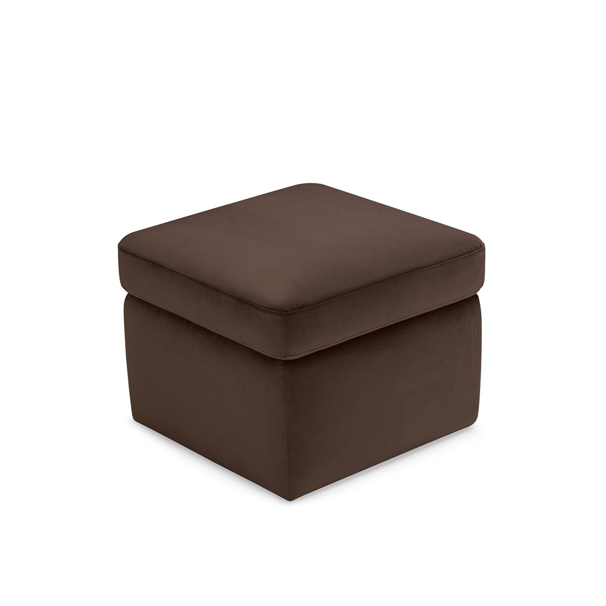 Pouf Contenitore Made in Italy in Velluto Marrone - VULGANO