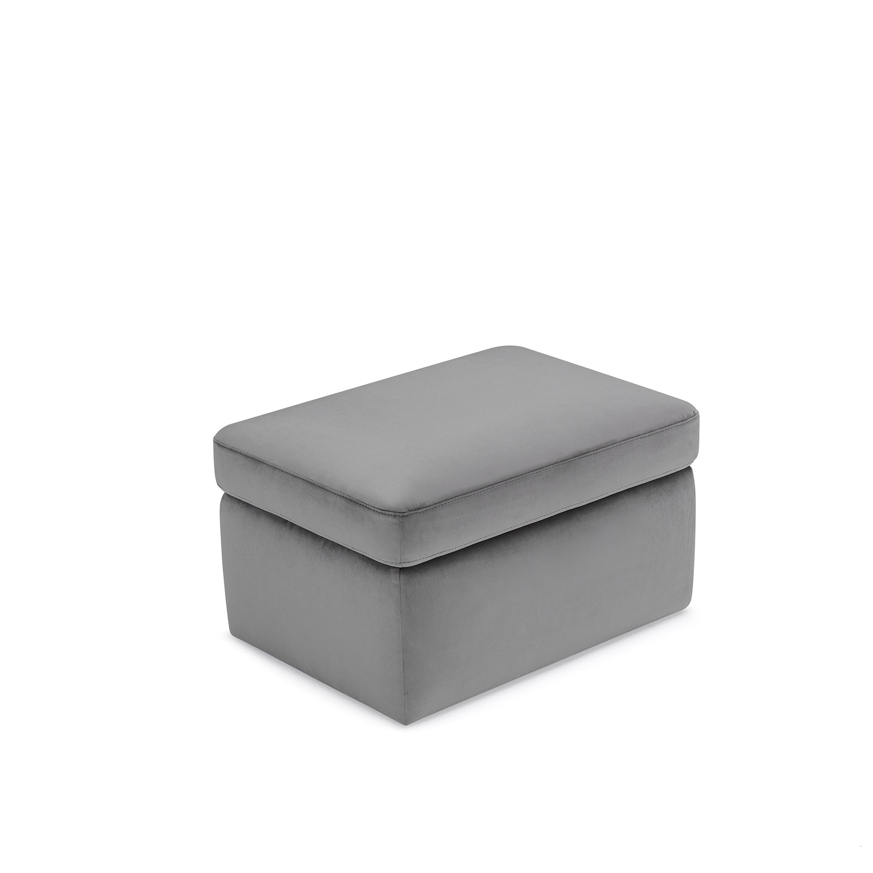 Pouf Contenitore Made in Italy in Velluto Grigio - VULGANO