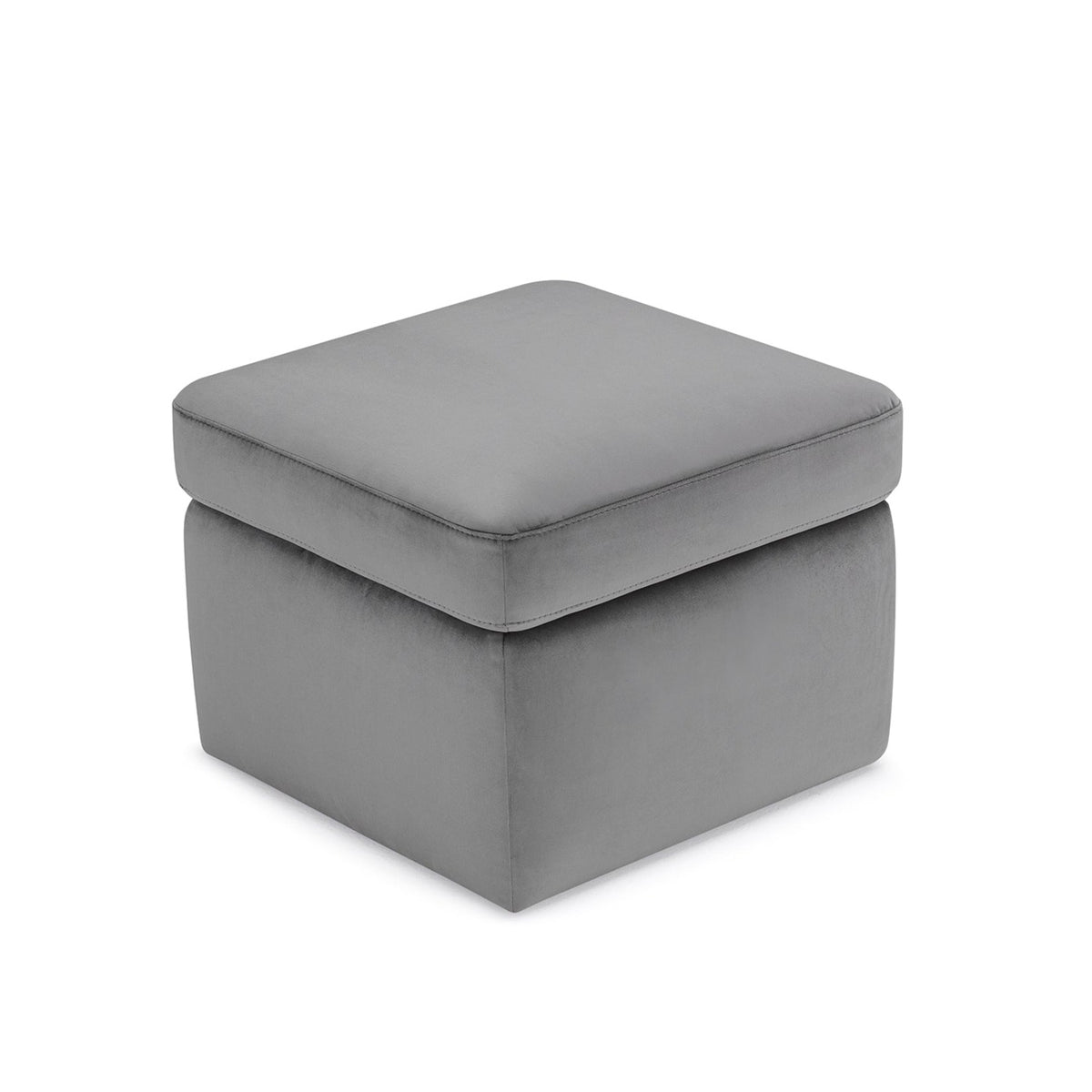 Pouf Contenitore Made in Italy in Velluto Grigio - VULGANO