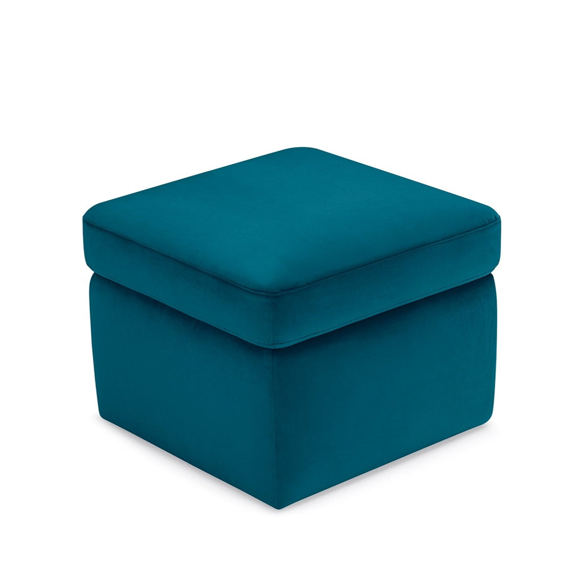 Pouf contenitore Made in Italy in velluto petrolio - Vulgano