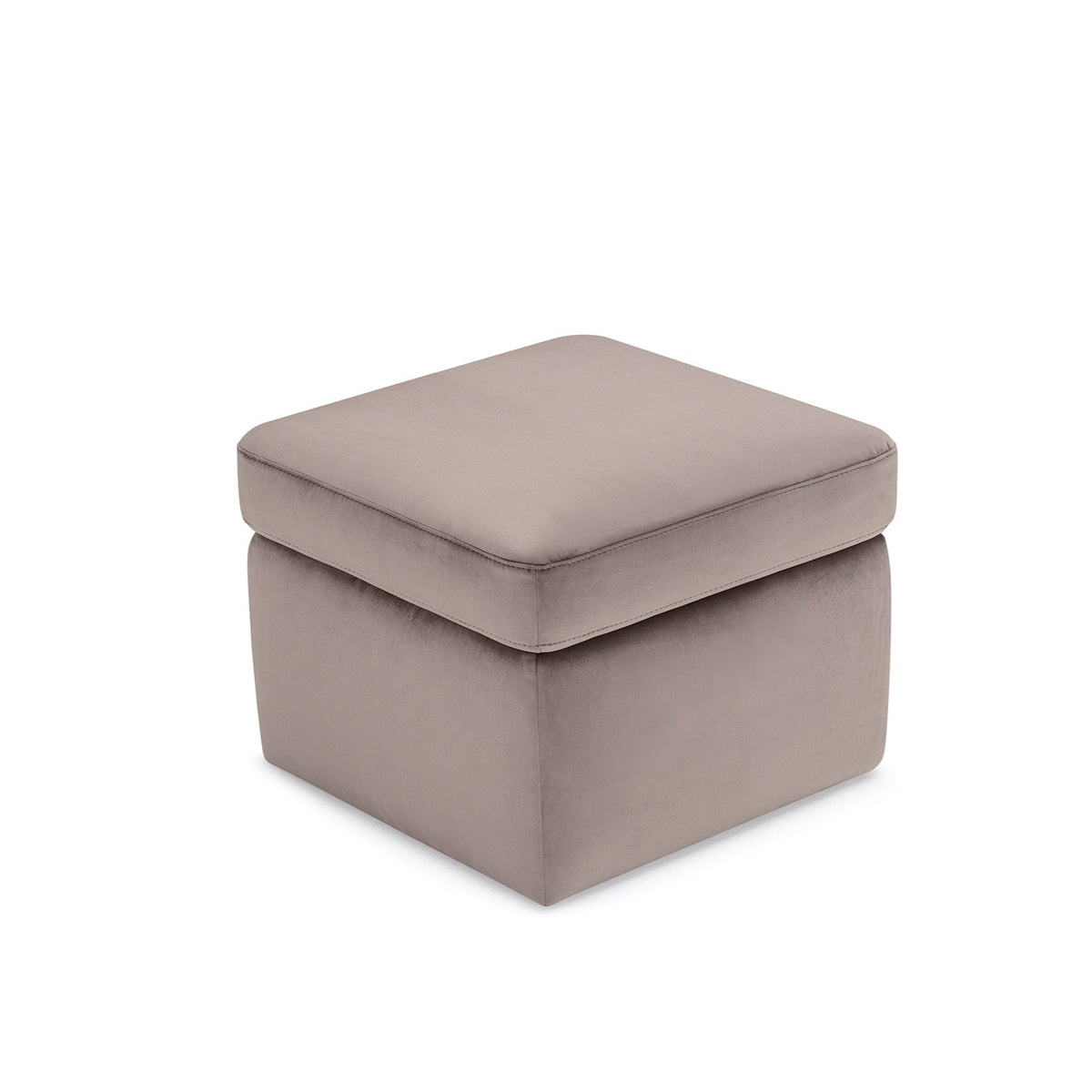 Pouf Contenitore Made in Italy in Velluto Tortora - VULGANO