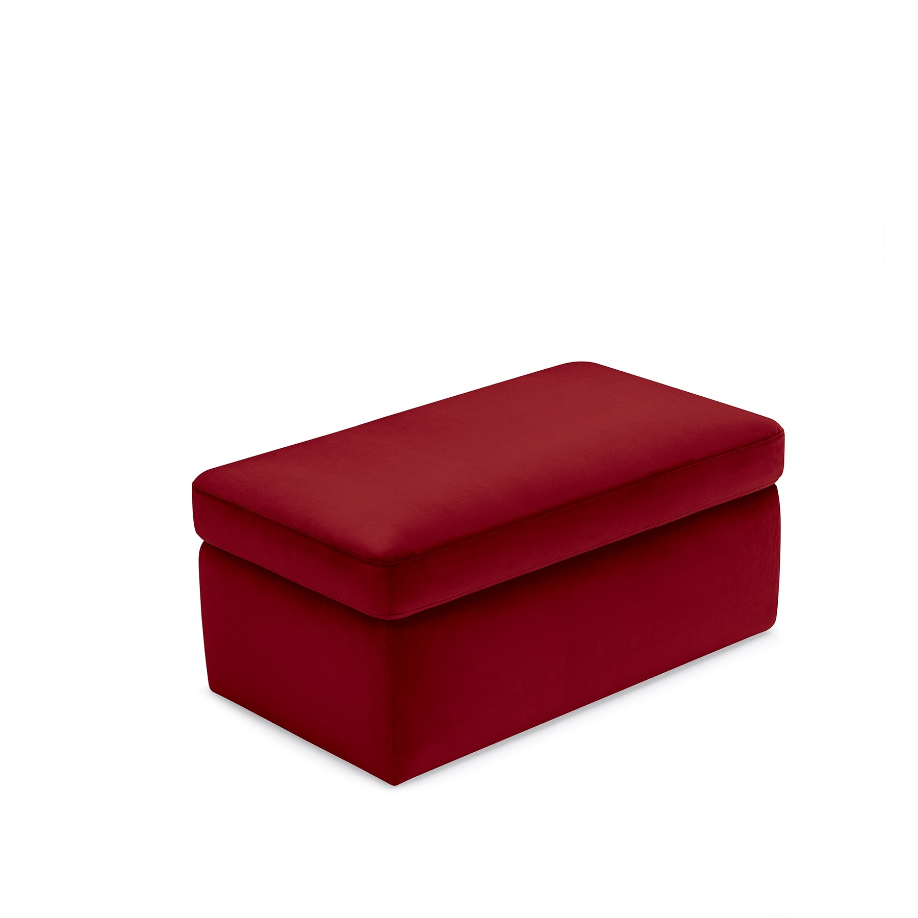 Pouf Contenitore Made in Italy in Velluto Bordeaux - VULGANO