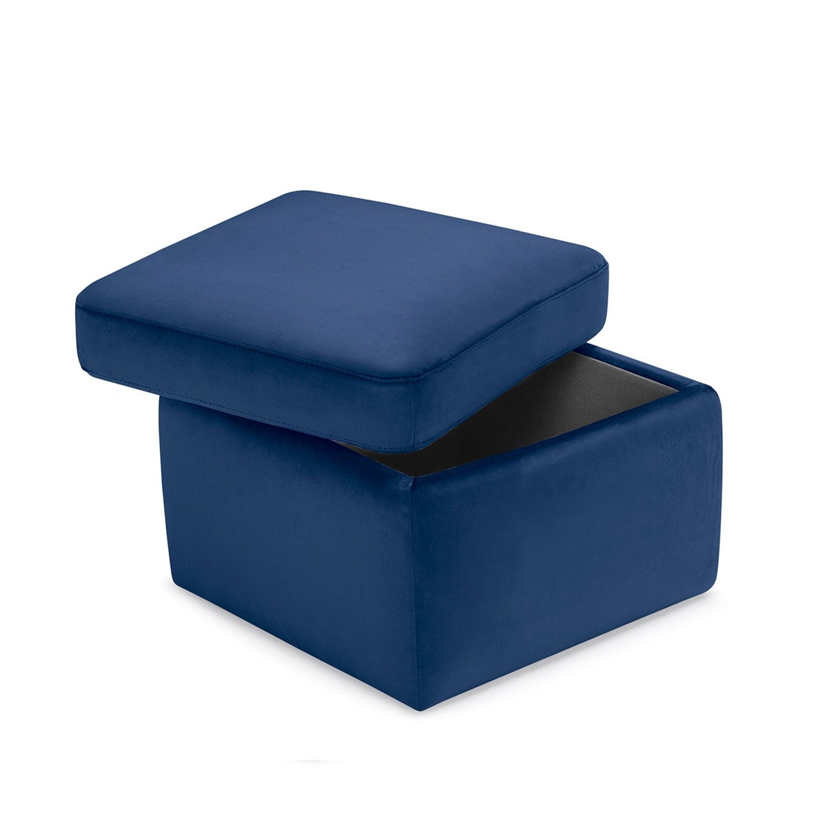 Pouf Contenitore Made in Italy in Velluto Blu - VULGANO