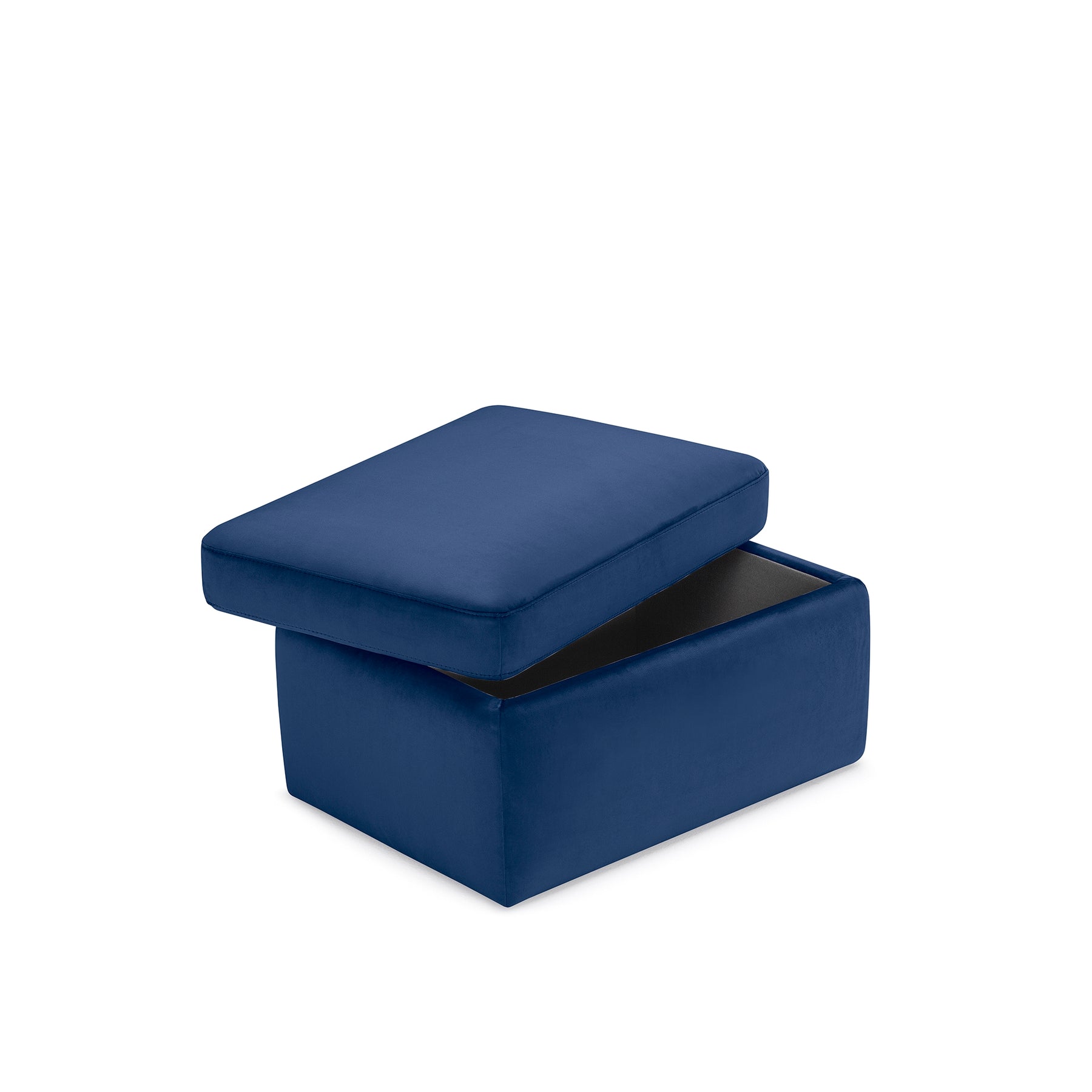 Pouf Contenitore Made in Italy in Velluto Blu - VULGANO