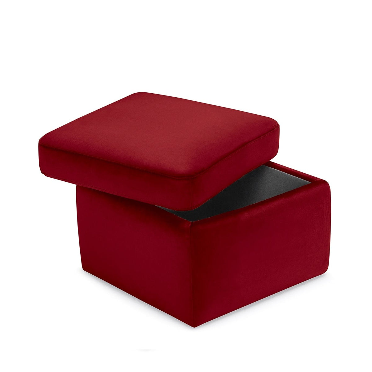 Pouf Contenitore Made in Italy in Velluto Bordeaux - VULGANO