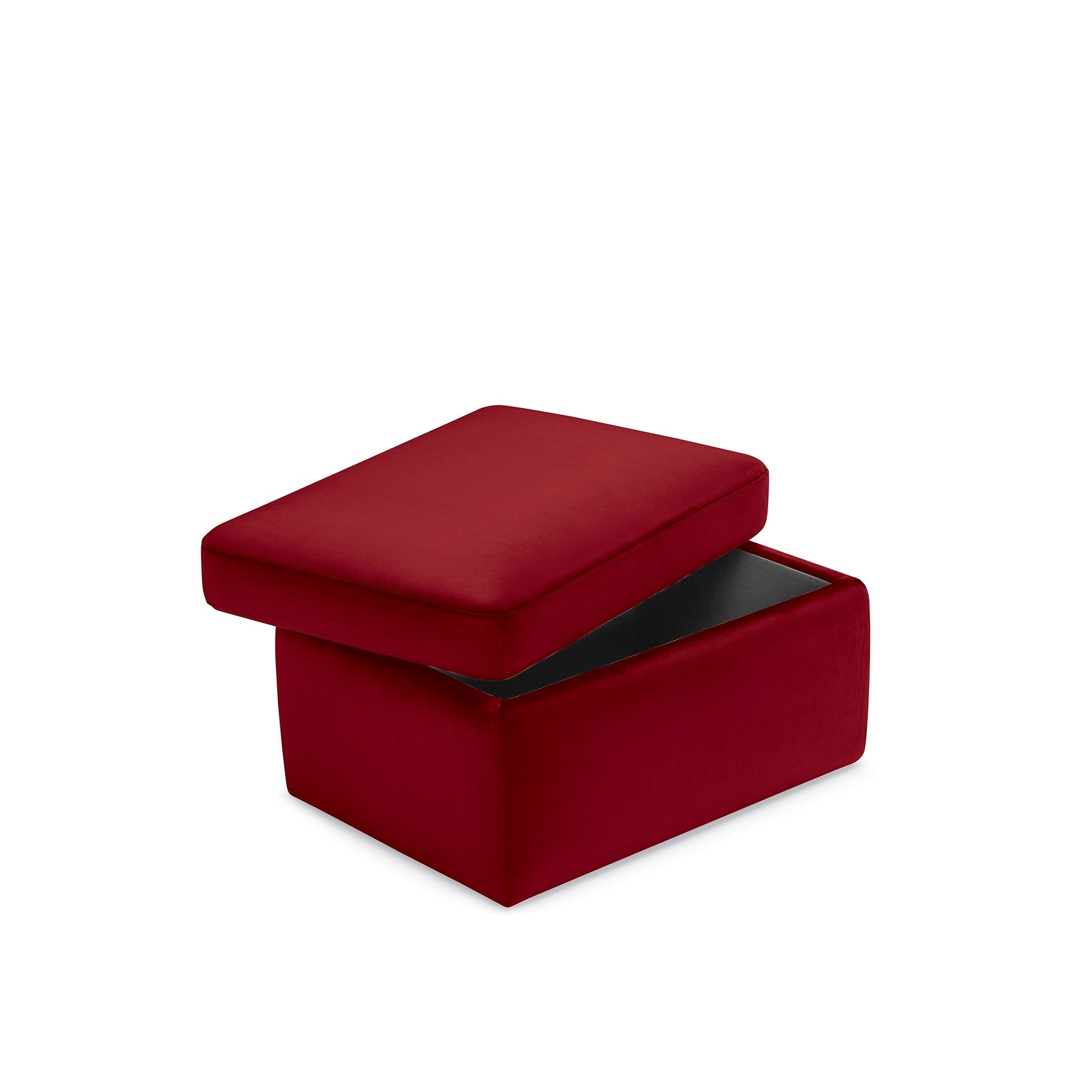Pouf Contenitore Made in Italy in Velluto Bordeaux - VULGANO