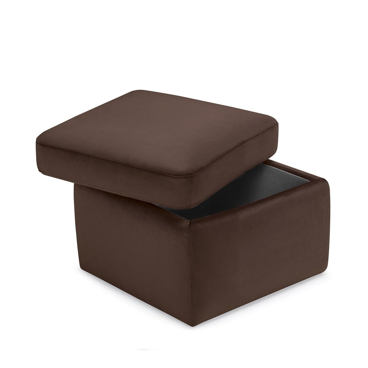 Pouf Contenitore Made in Italy in Velluto Marrone - VULGANO