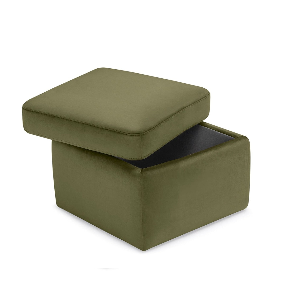 Pouf Contenitore Made in Italy in Velluto Verde modello VULGANO