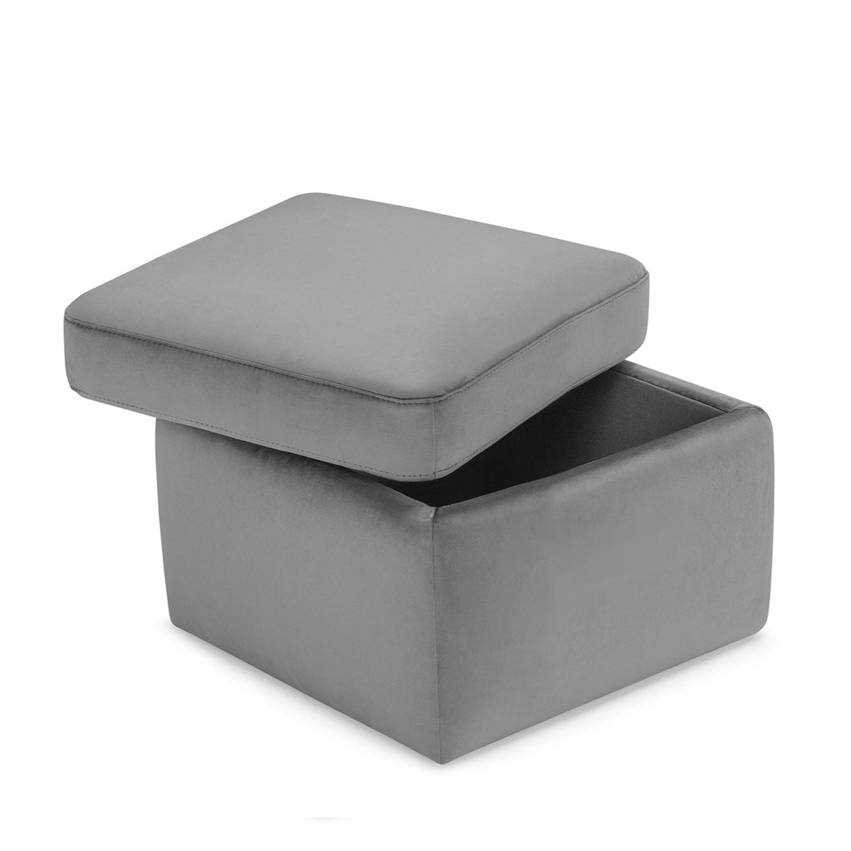 Pouf Contenitore Made in Italy in Velluto Grigio - VULGANO