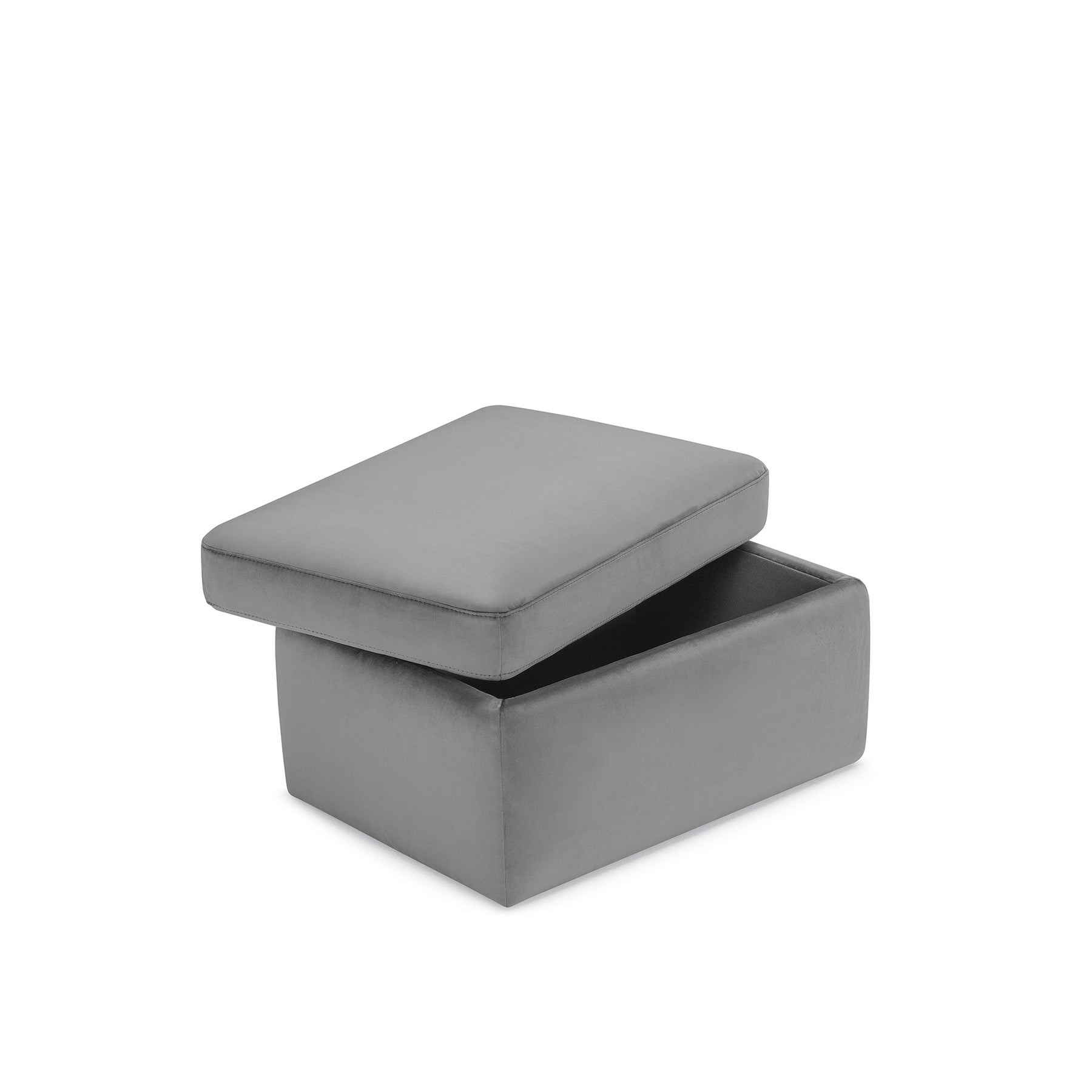 Pouf Contenitore Made in Italy in Velluto Grigio - VULGANO