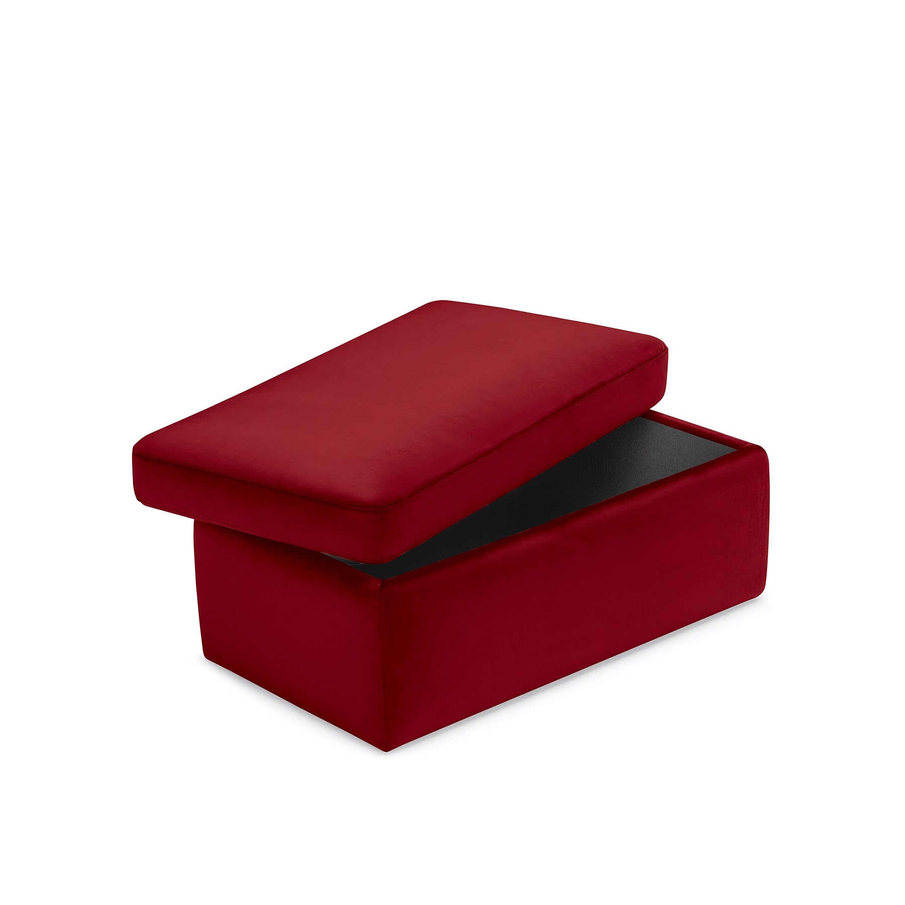 Pouf Contenitore Made in Italy in Velluto Bordeaux - VULGANO
